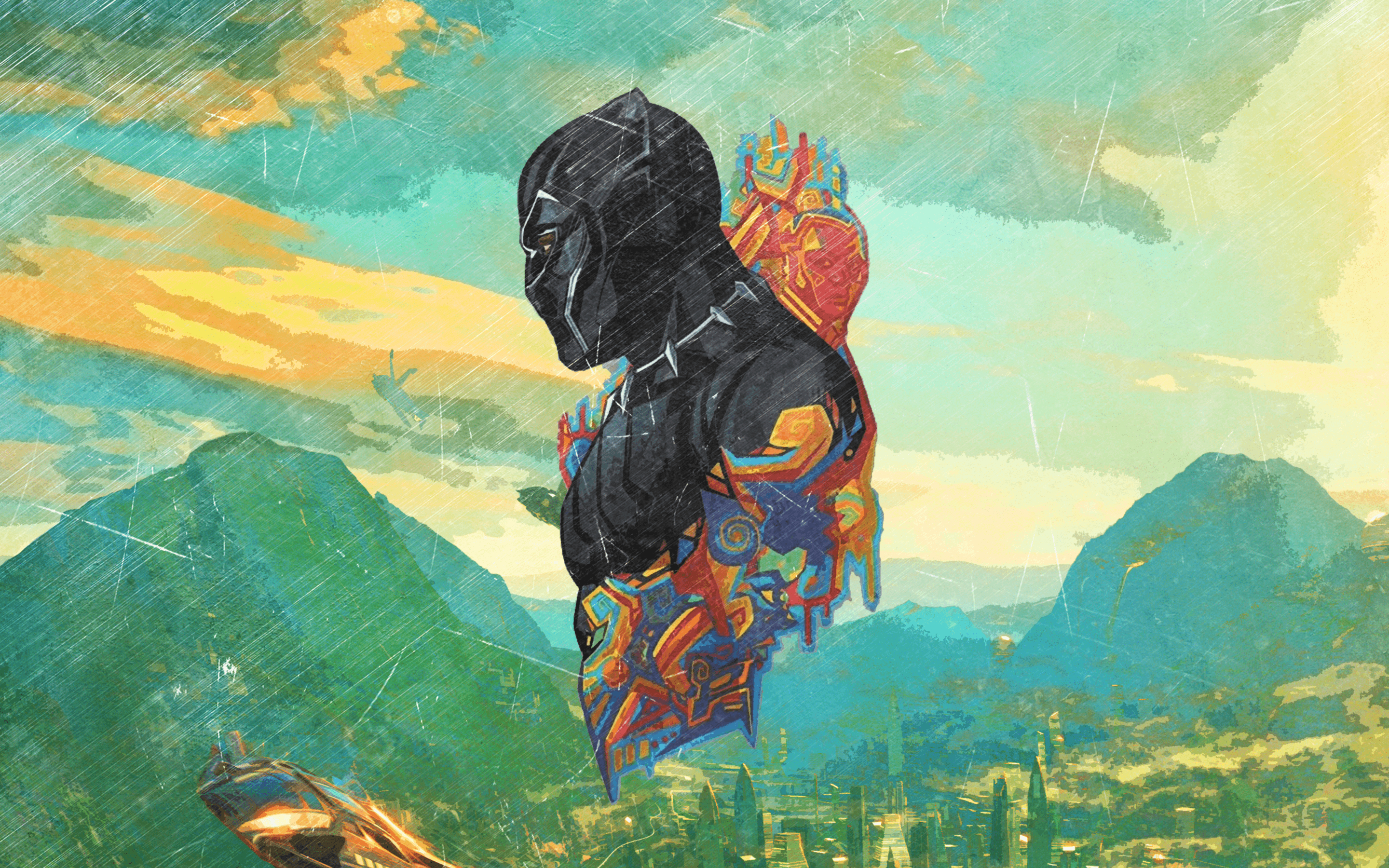 Black Panther Promo, Kunst, Marvel, Superheld, Wakanda, 2880x1800 HD Desktop