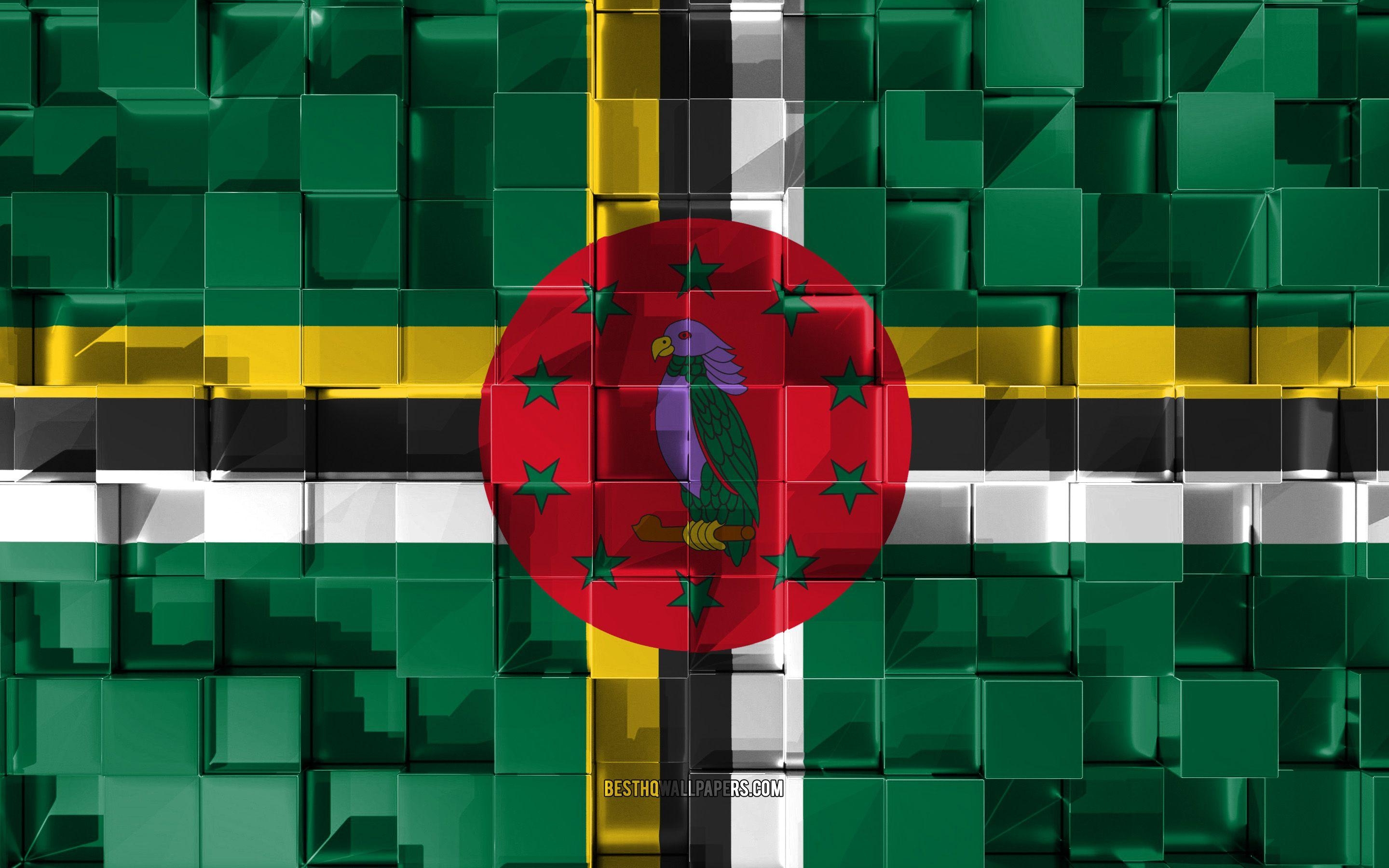 Flagge von Dominica, 3D, Nordamerika, Kunst, Hochauflösung, 2880x1800 HD Desktop