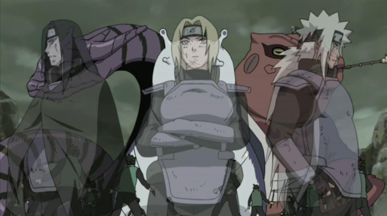 Jiraiya Anime, Legendäre Drei, Tsunade, Orochimaru, HD, 1290x720 HD Desktop