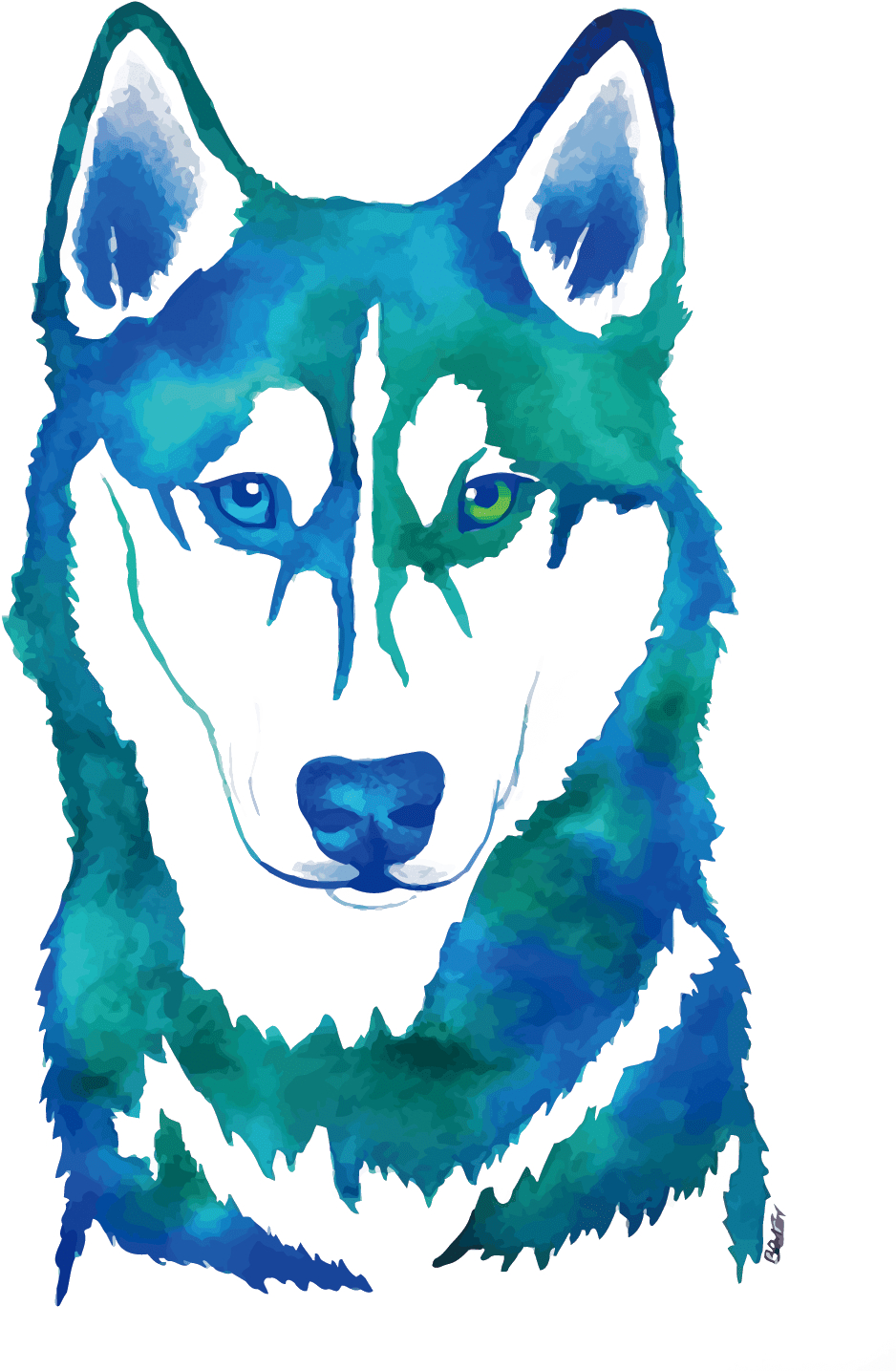 Sibirischer Husky, Wasserfarben, Malerei, Canidae, Tier, 940x1440 HD Handy