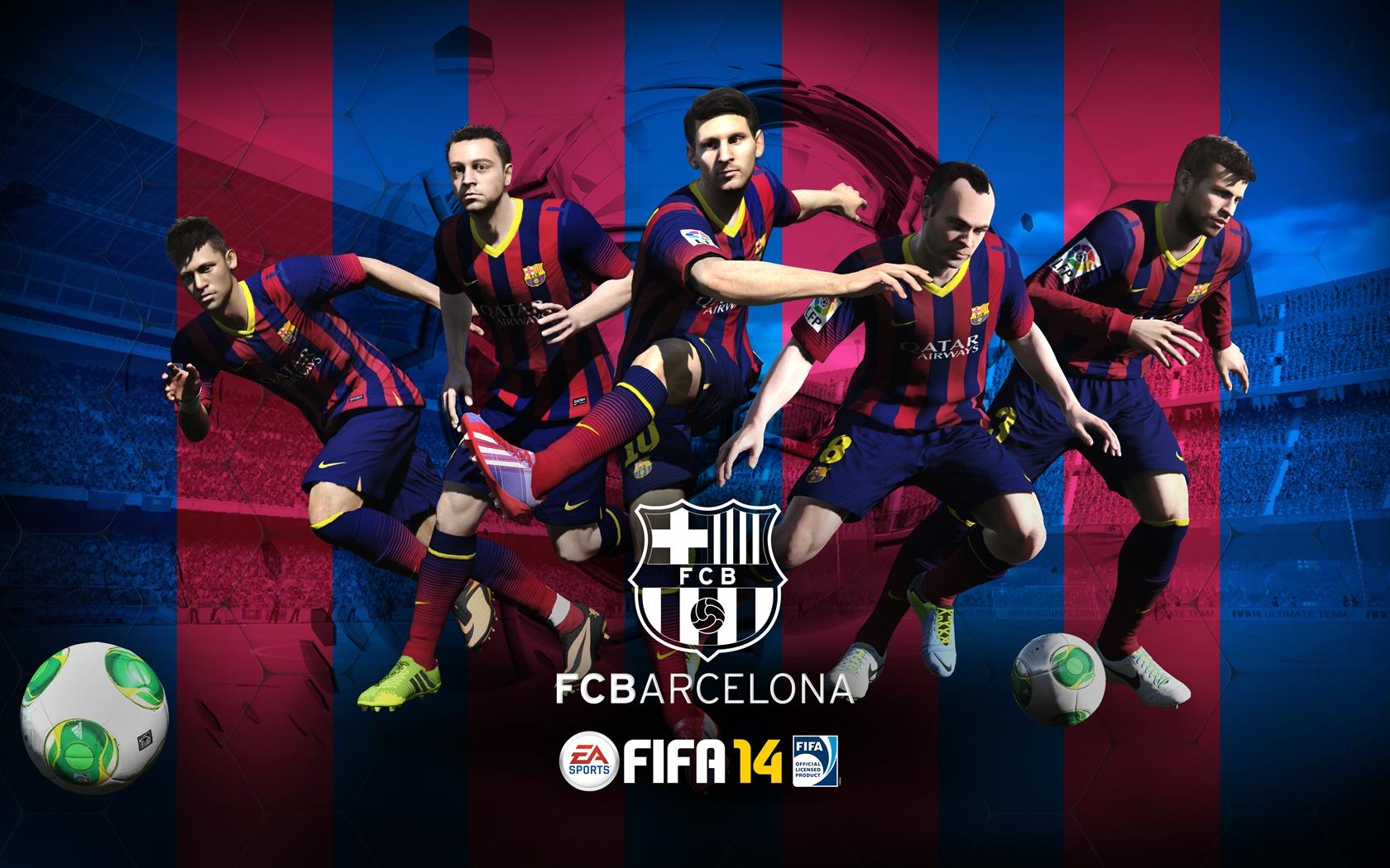 FC Barcelona, Fifa 14, Spieler, Fußball, Hintergrund, 1680x1050 HD Desktop