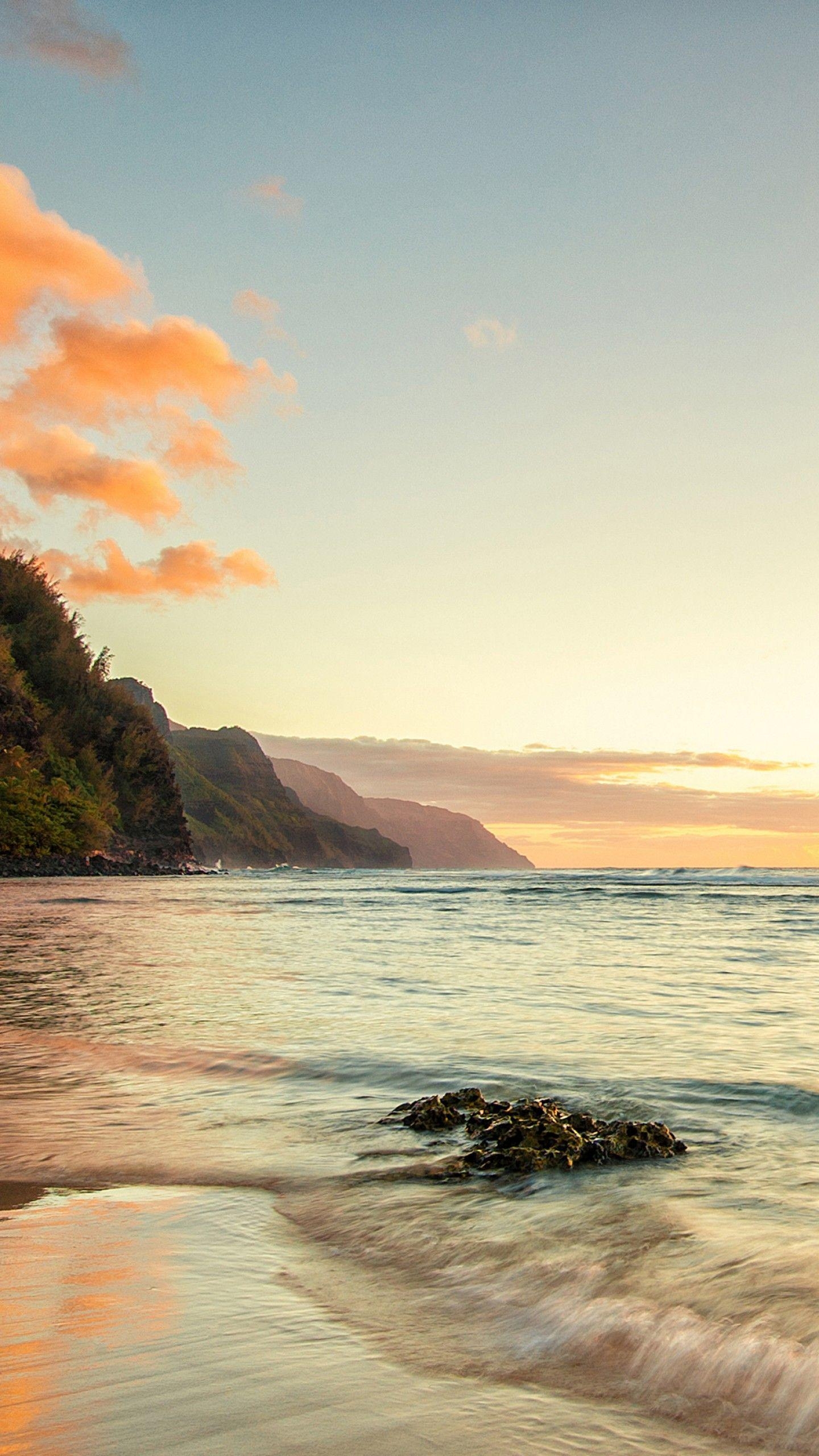 Hawaii, 4K, Kee Beach, Insel, Küste, 1440x2560 HD Handy