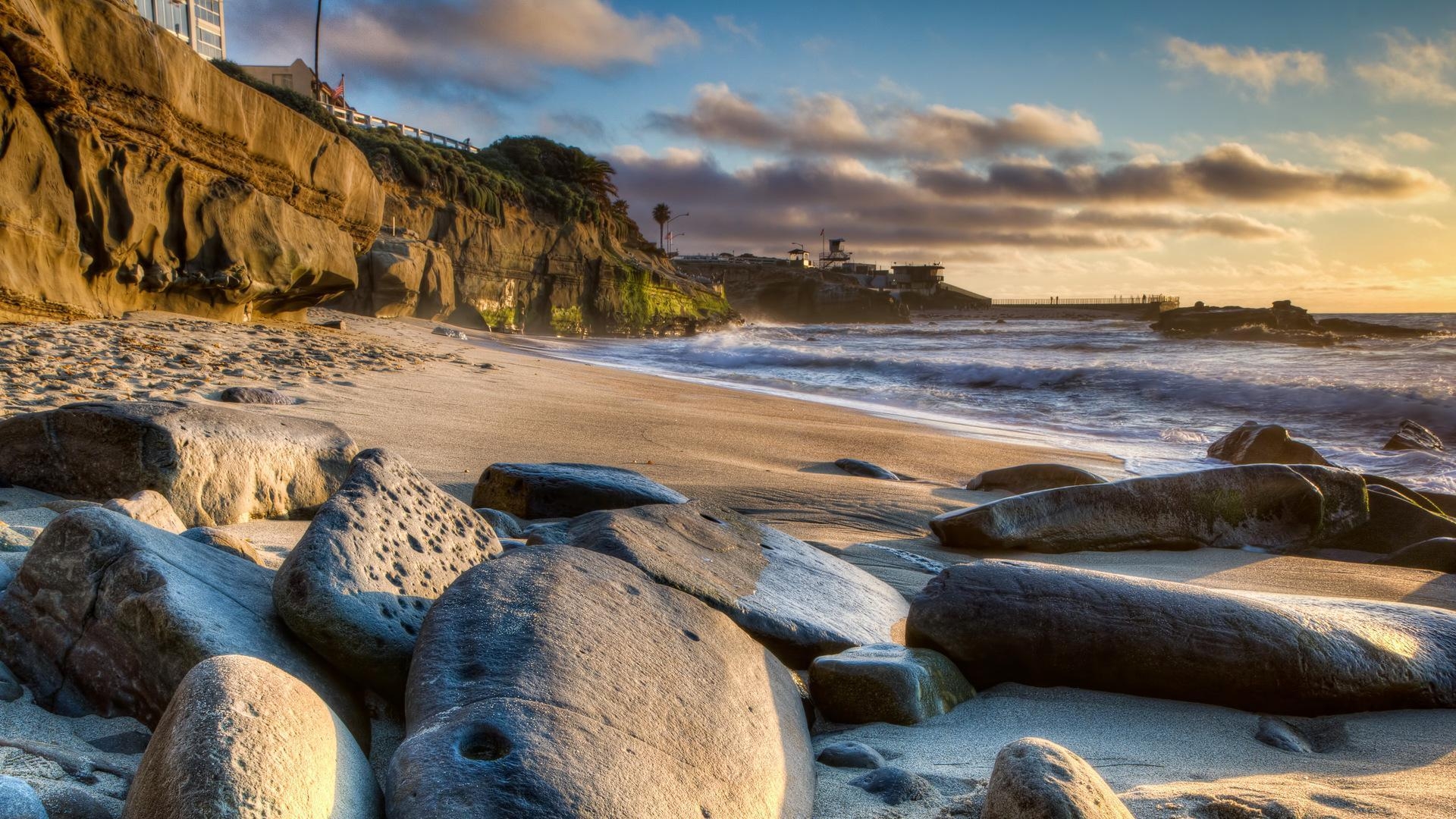 San Diego, Strand, Kalifornien, Landschaft, Meer, 1920x1080 Full HD Desktop