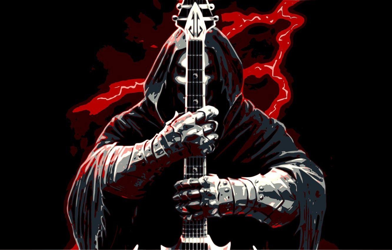 Monster, Gott, Metal, E-Gitarre, Rock, 1340x850 HD Desktop