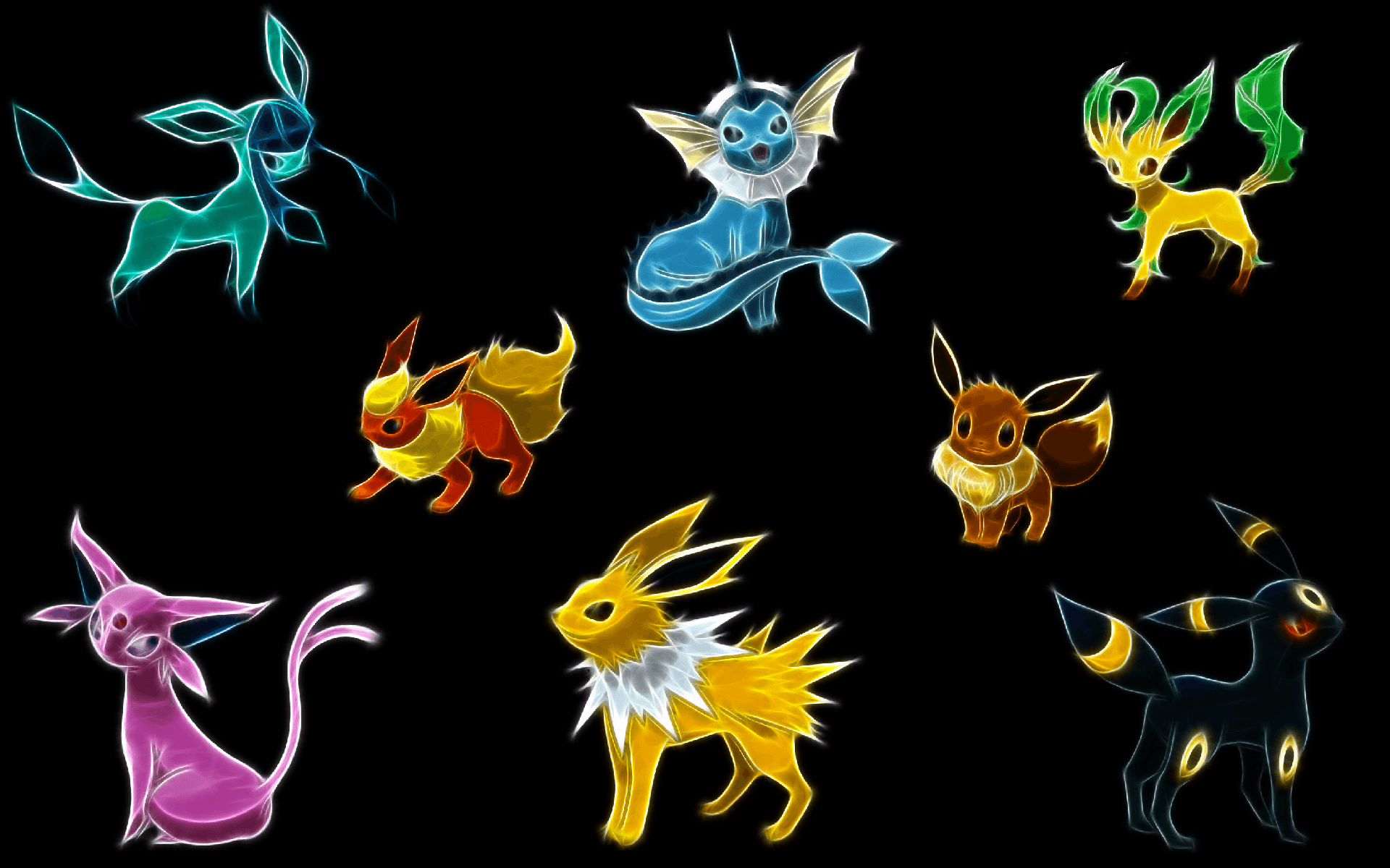 Eevee, Eeveelution, Espeon, Flareon, Jolteon, 1920x1200 HD Desktop