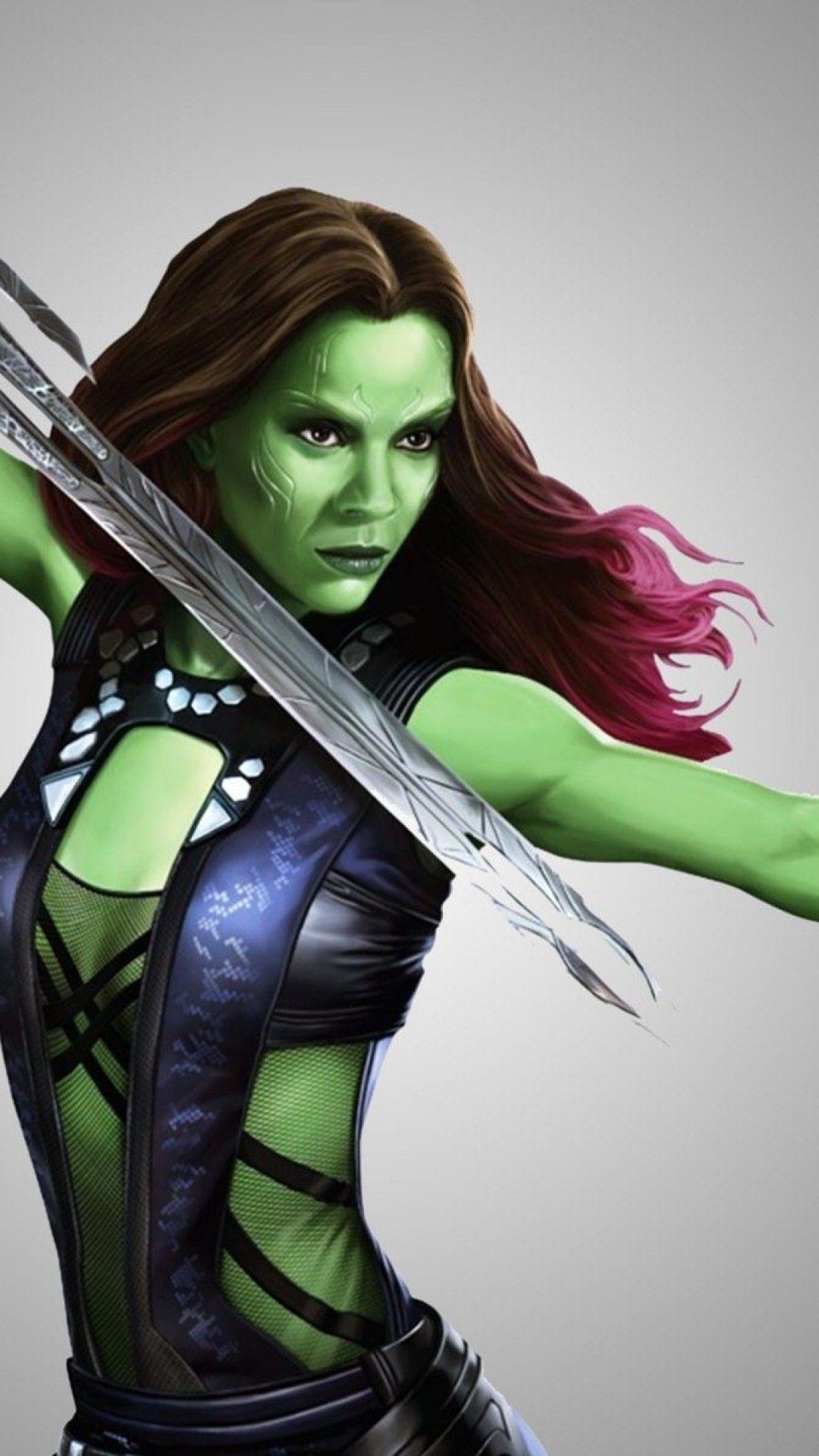 Gamora, iPhone, Zoe Saldana, Infinity War, Marvel, 1080x1920 Full HD Handy