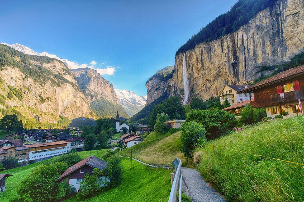 Schweiz, Lauterbrunnen, Landschaft, Berge, Kategorie, 1280x860 HD Desktop