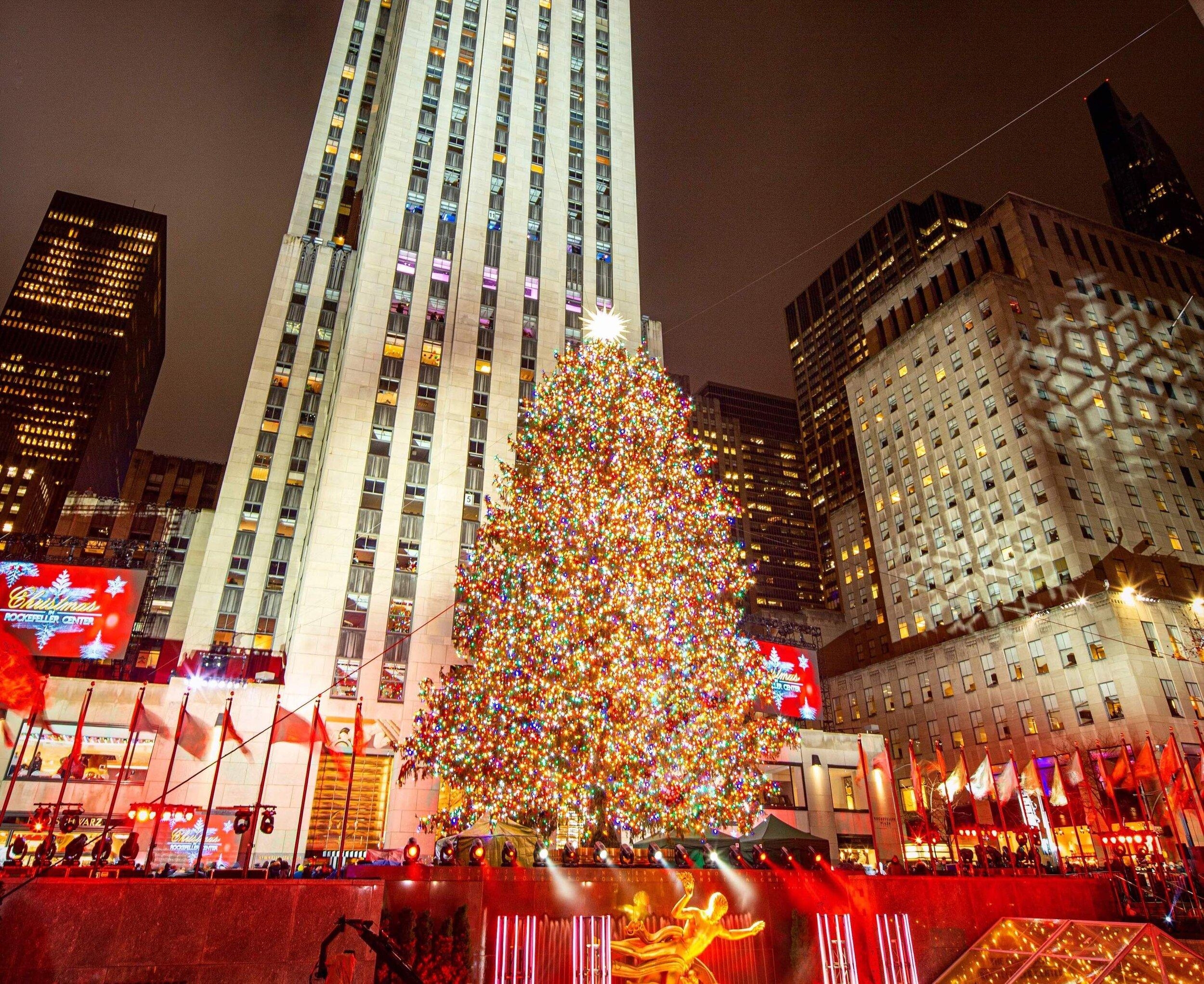 Rock Center, Weihnachtsbaum, Festlich, Dekoration, New York, 2500x2050 HD Desktop