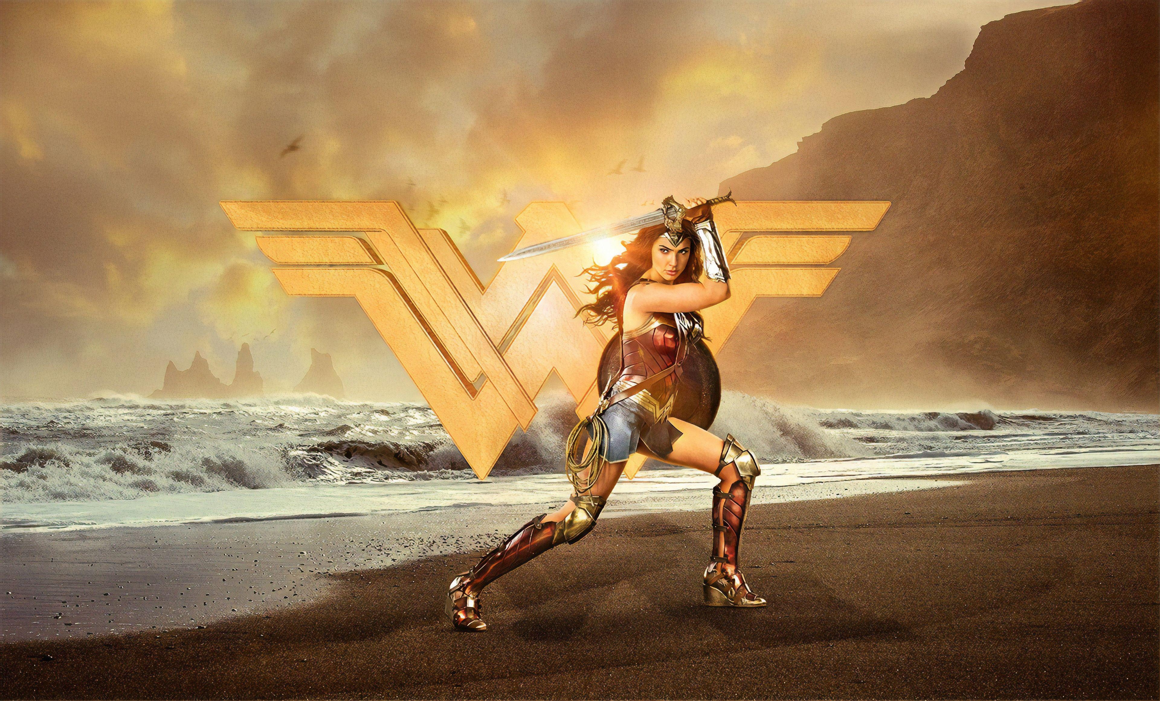 Wonder Woman, Gal Gadot, 4K, Samsung Galaxy, Film, 3840x2330 4K Desktop