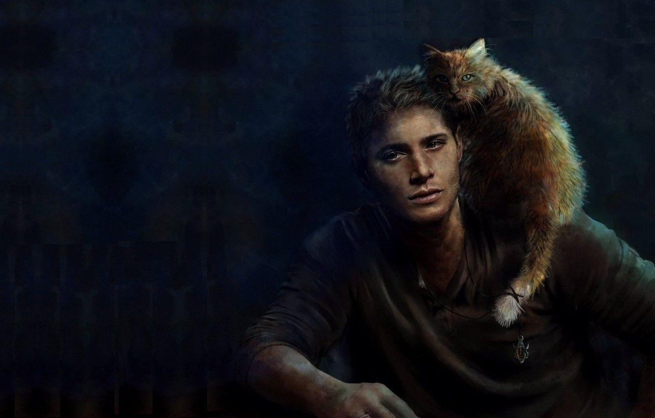 Jensen Ackles, Katze, Supernatural, Filme, Hintergrund, 1340x850 HD Desktop