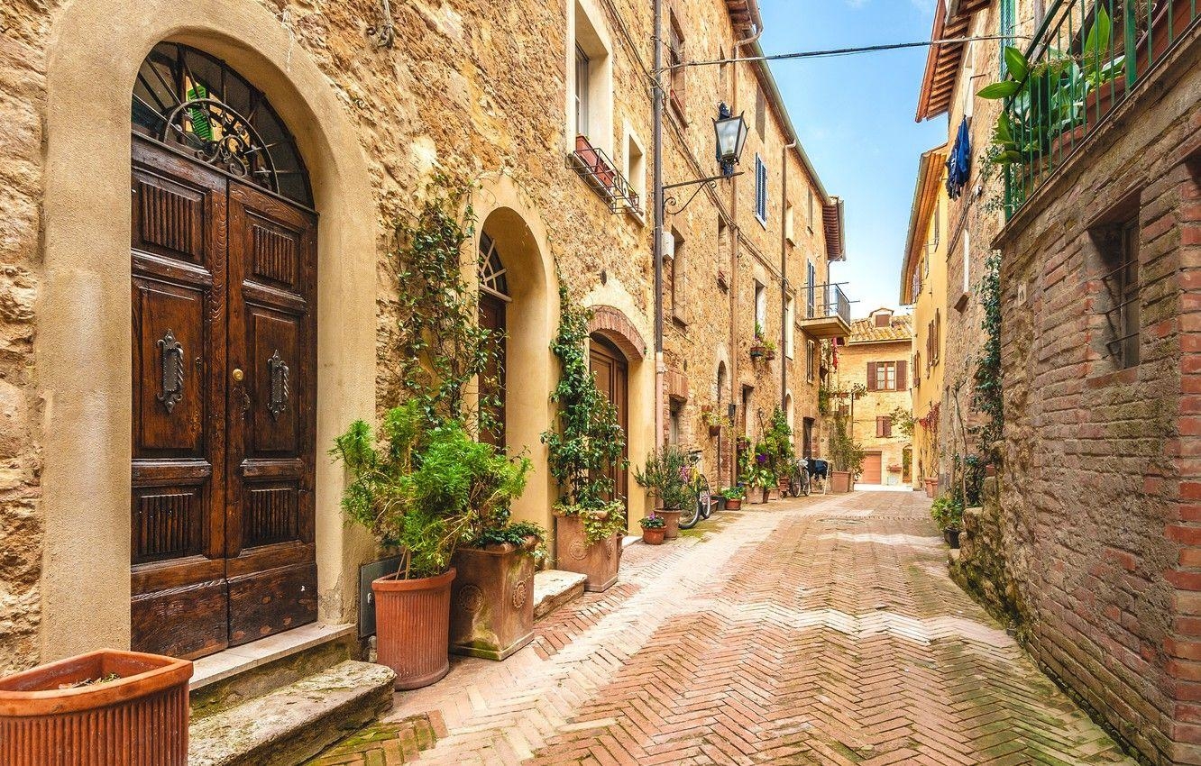 Siena, Straße, Italien, Toskana, Val d'Orcia, 1340x850 HD Desktop