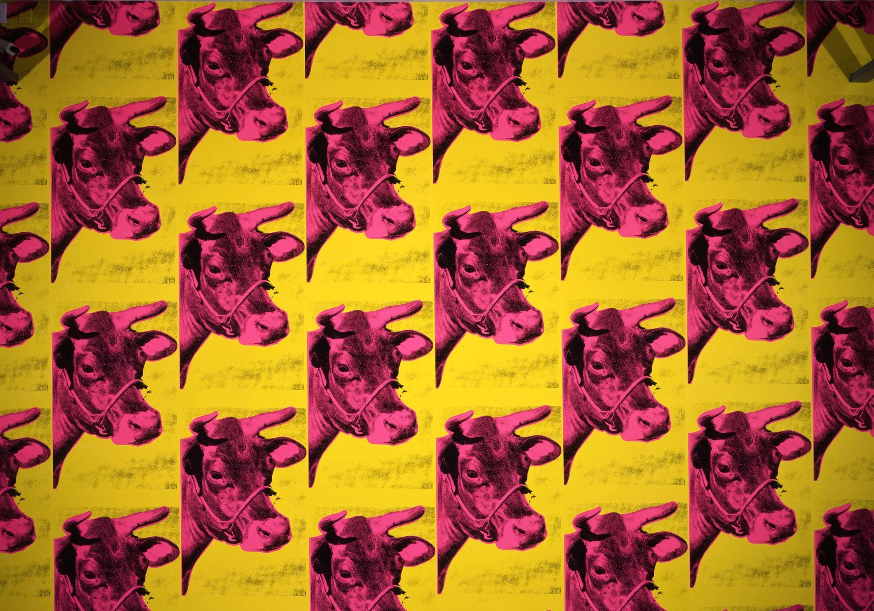 Andy Warhol, Kuh, Kunst, Siebdruckbild, Warhol-Hintergrund, 3070x2140 HD Desktop