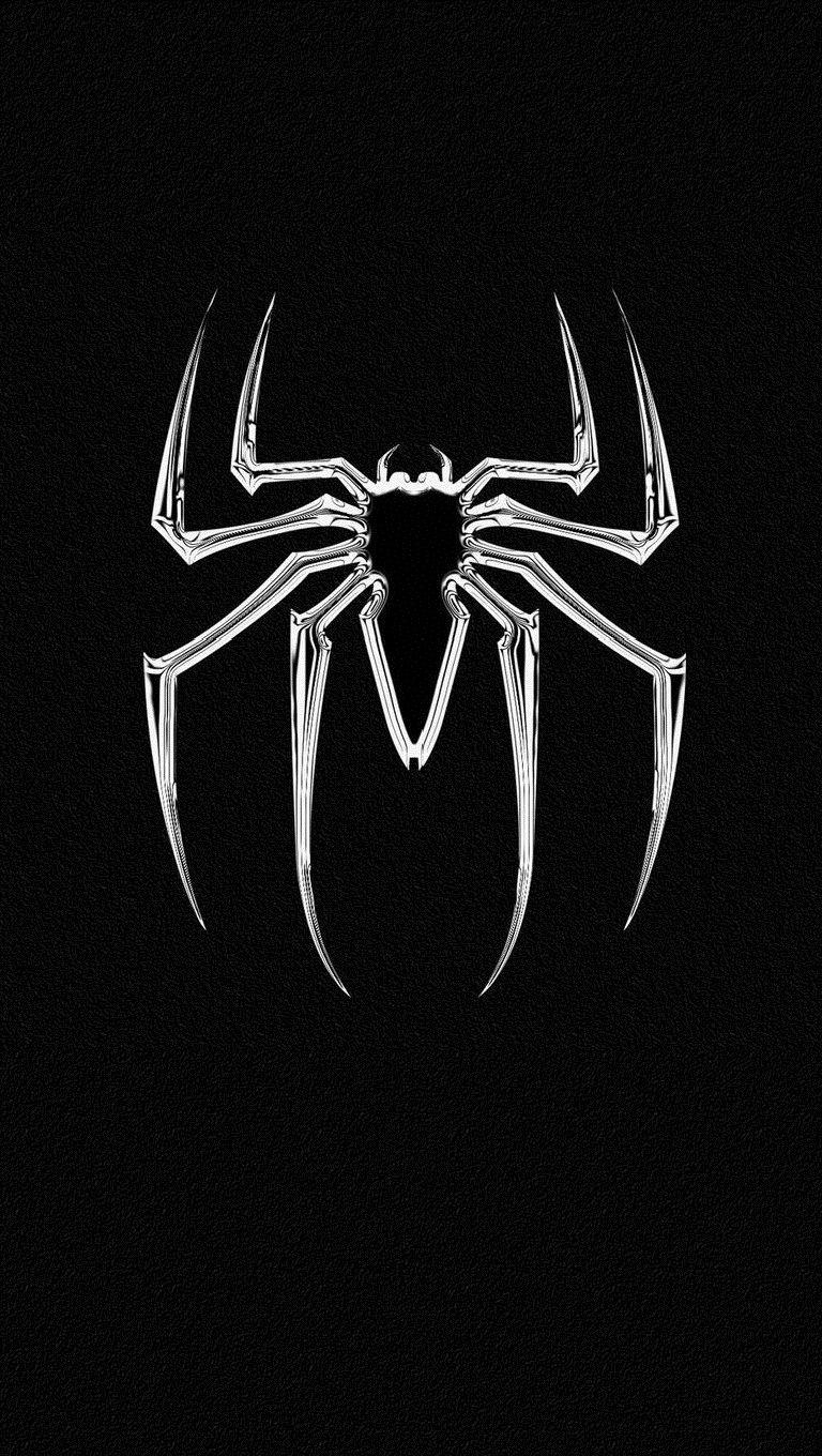 Schwarz-Weiß-Spiderman, Logo, iPhone, 3D, Marvel, 770x1360 HD Handy