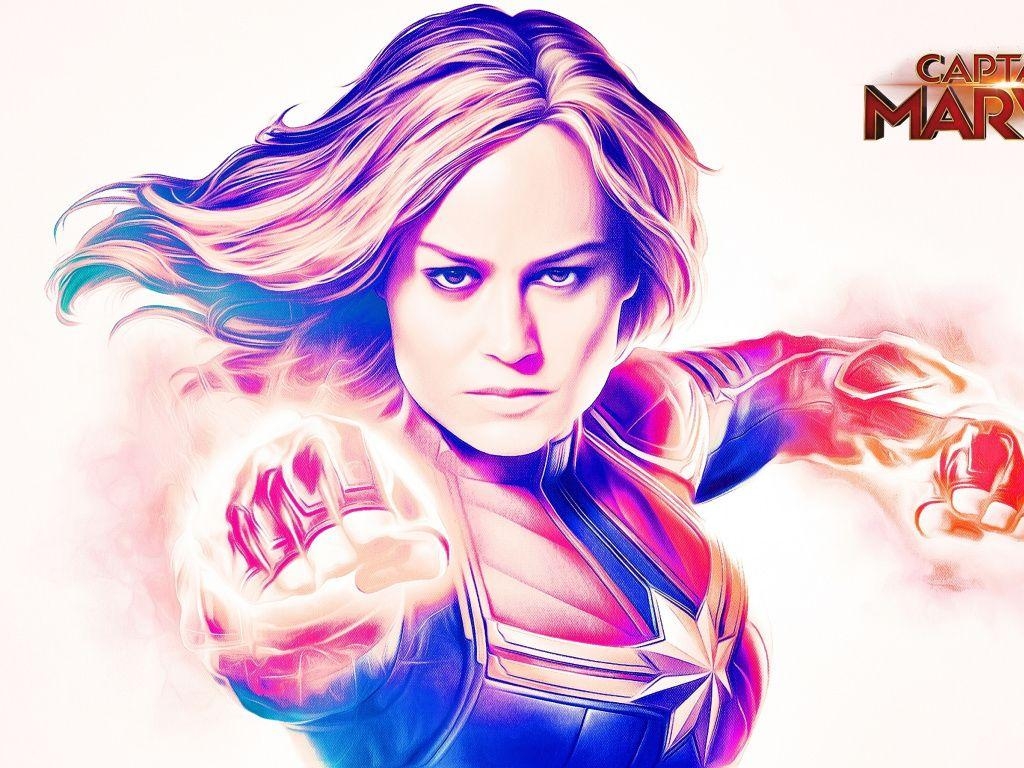 Captain Marvel, Brie Larson, Film 2019, Fan Art, Bild, 1030x770 HD Desktop