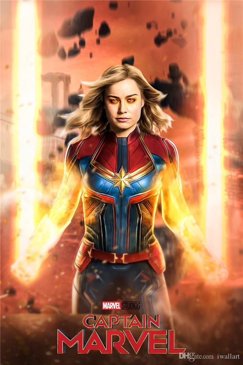 Captain Marvel Film, Leinwandkunst, Wandkunst, Brie Larson, Superhelden, 800x1200 HD Handy