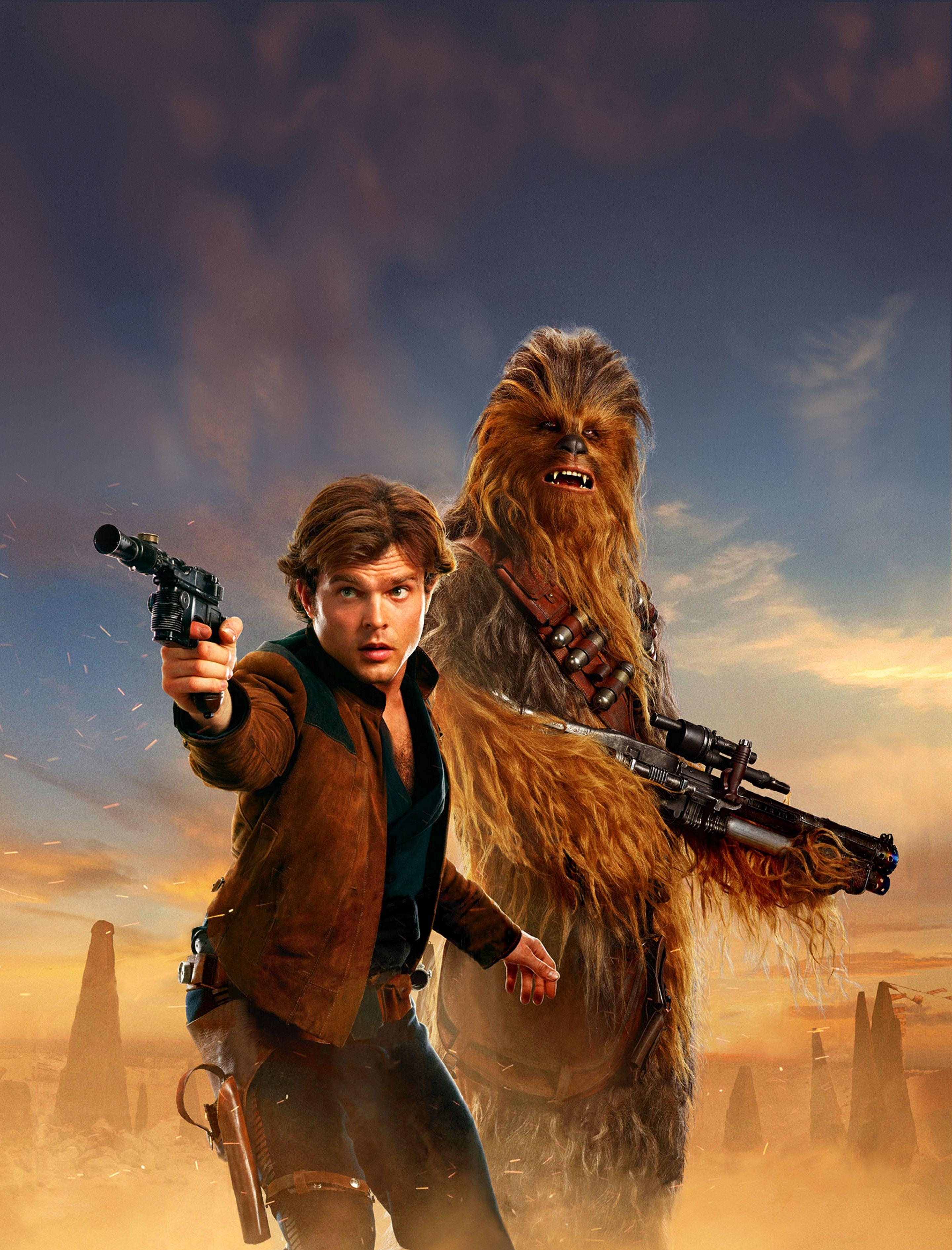 Han Solo, Chewbacca, Alden Ehrenreich, Star Wars, Geschichte, 2880x3780 4K Handy