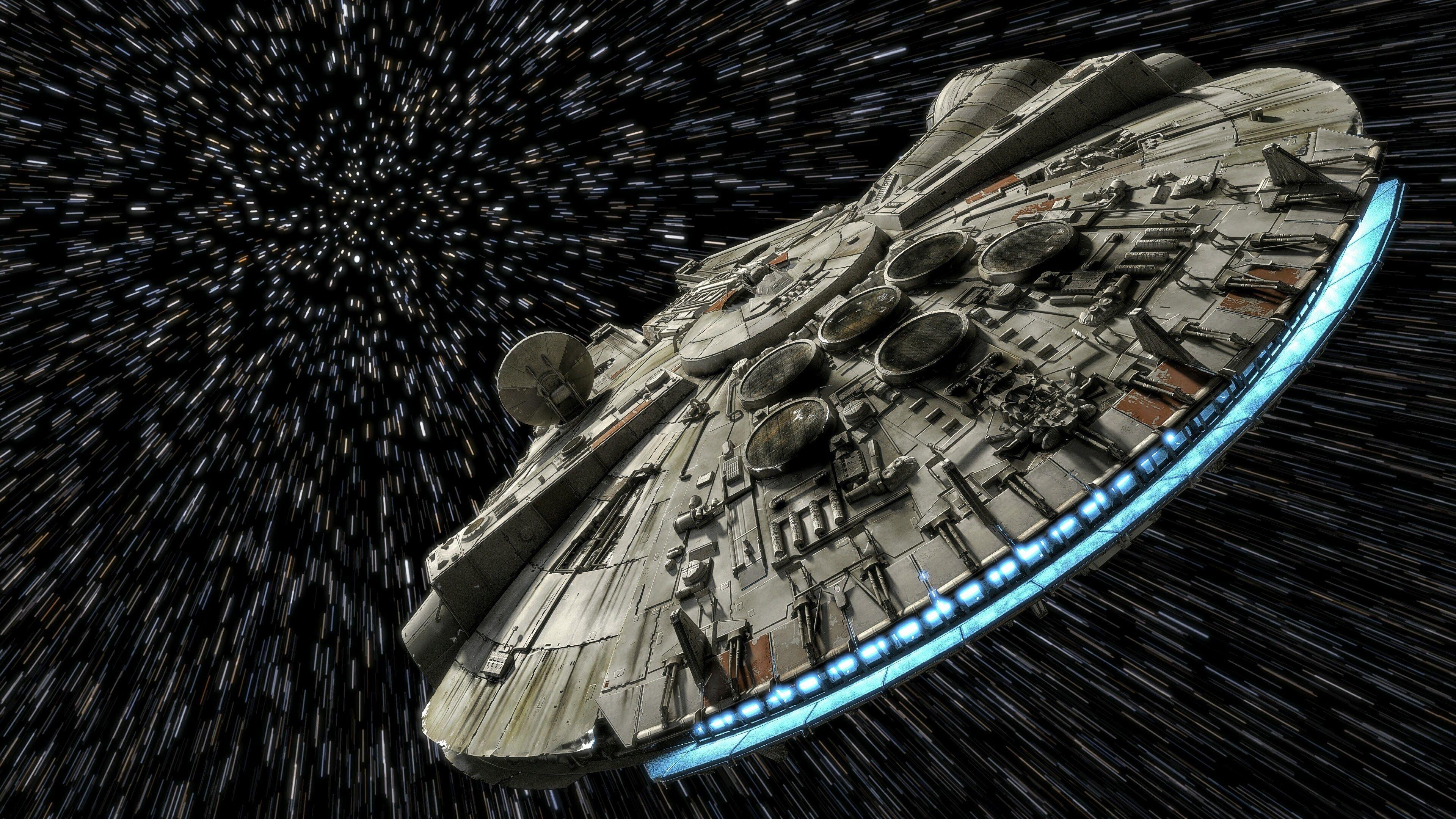 Millennium Falcon, Star Wars, Raumschiff, Han Solo, Sci-Fi, 3840x2160 4K Desktop