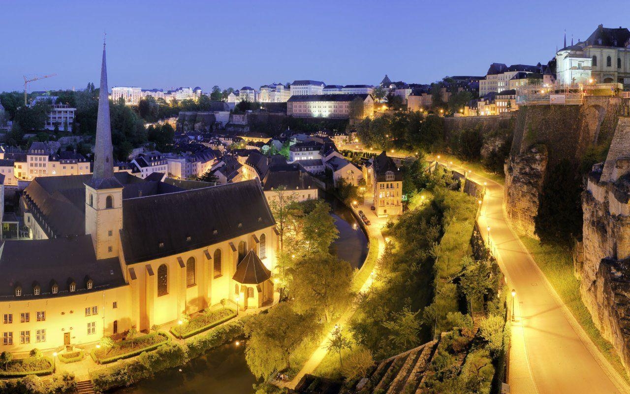 Luxemburg, Nacht, Stadt, Downloads, HD, 1280x800 HD Desktop