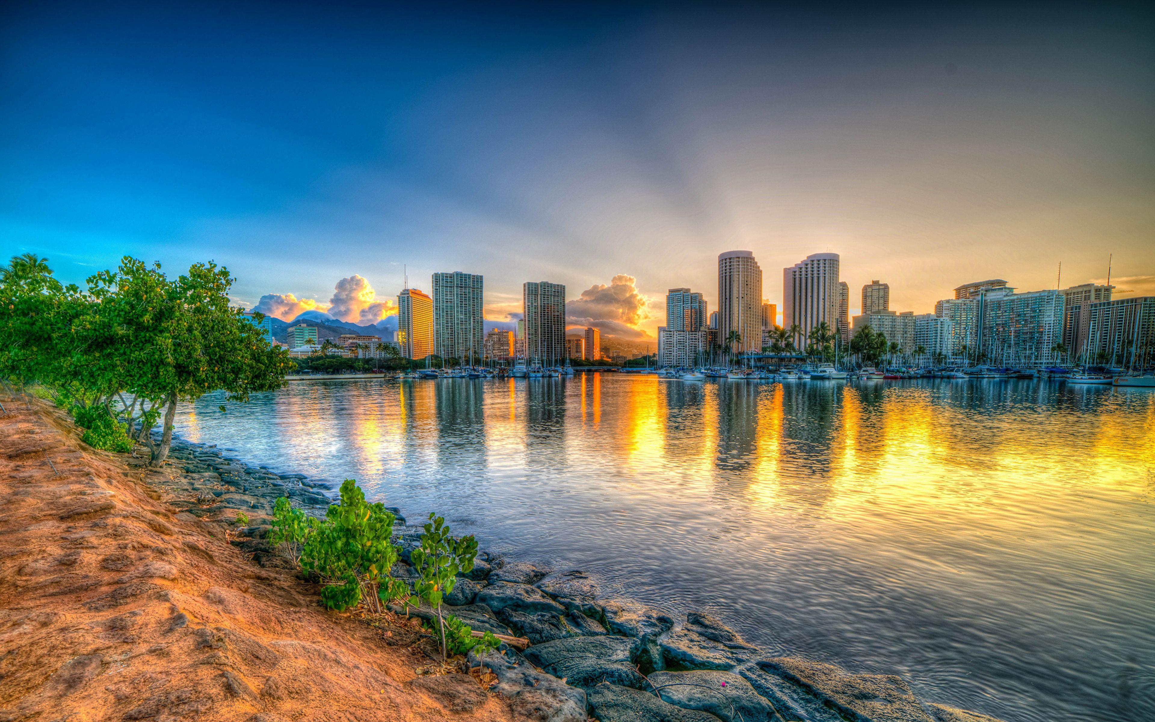 Kostenloser Download, Desktop, Honolulu, HDR, Sonnenaufgang, 3840x2400 4K Desktop