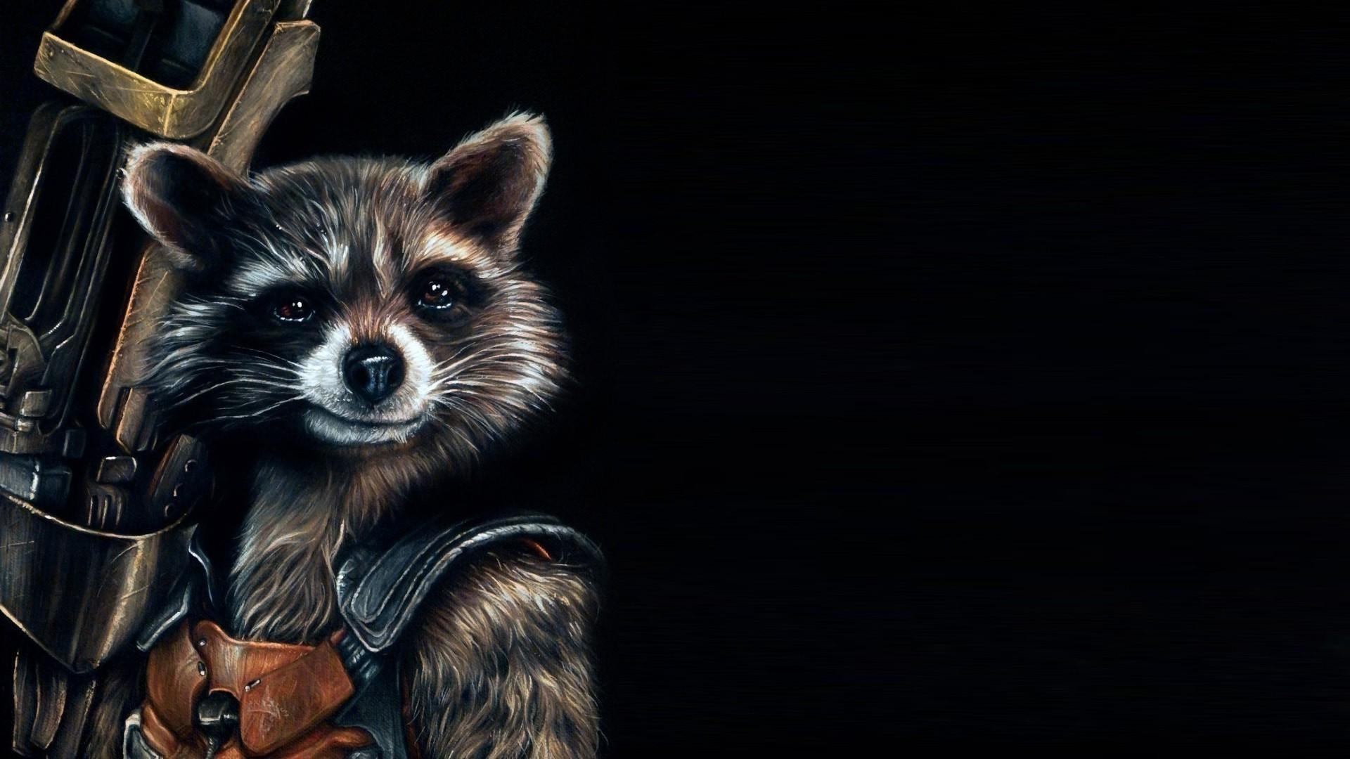 Rocket Raccoon, Hintergrund, Kunst, Marvel, Filme, 1920x1080 Full HD Desktop