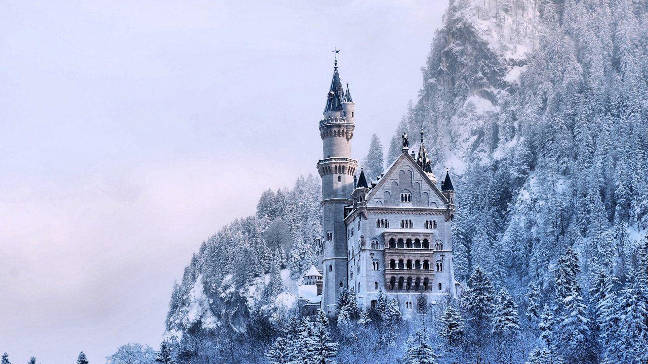 Gefrorenes Neuschwanstein, Winter, HD, Alpen, Bayern, 1280x720 HD Desktop