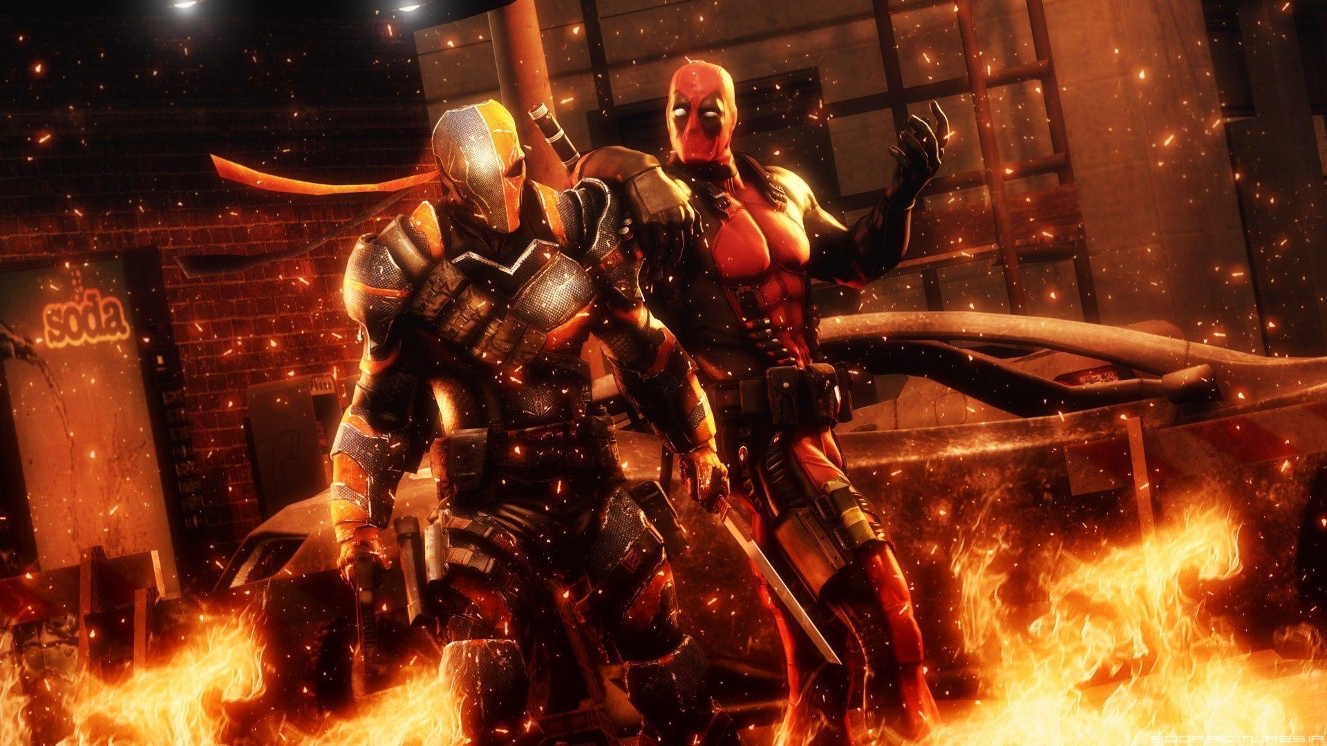 Deadpool vs Deathstroke, HD, Filme, Comic-Helden, Kampf, 1920x1080 Full HD Desktop