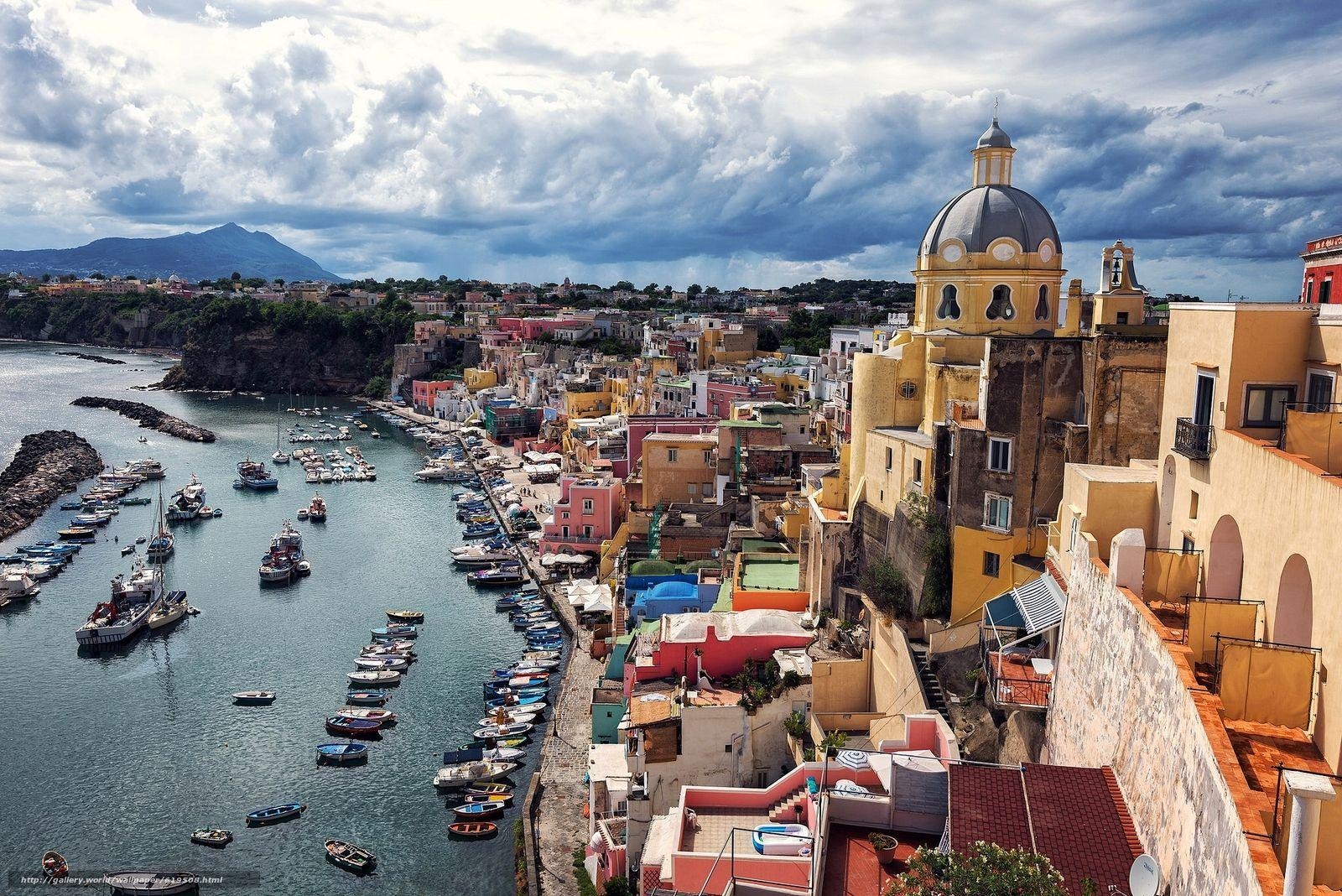 Procida Insel, Golf von Neapel, Italien, Corricella, Reisen, 1600x1070 HD Desktop