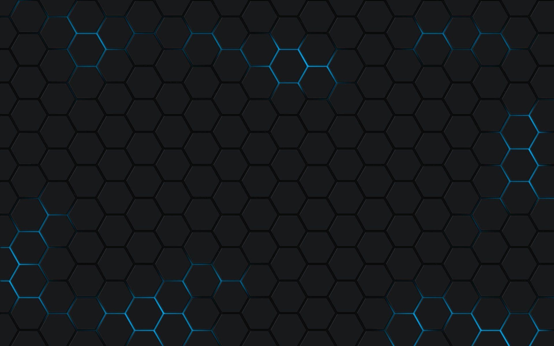 Hexagon, blau-schwarz, Gitter, voll HD, geometrisch, 1920x1200 HD Desktop