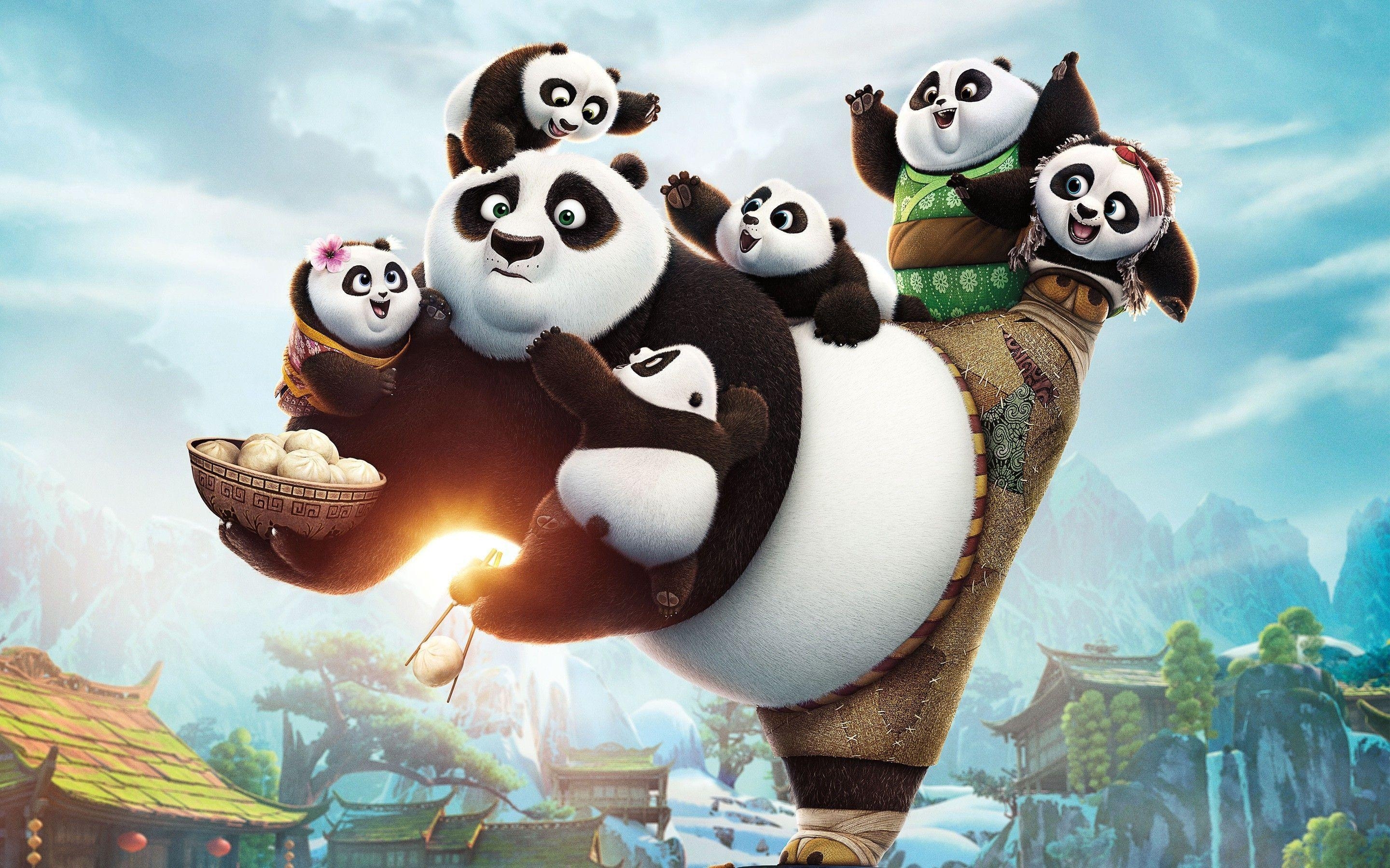 Kung Fu Panda, Cartoon, Panda, Hintergrund, Animation, 2880x1800 HD Desktop