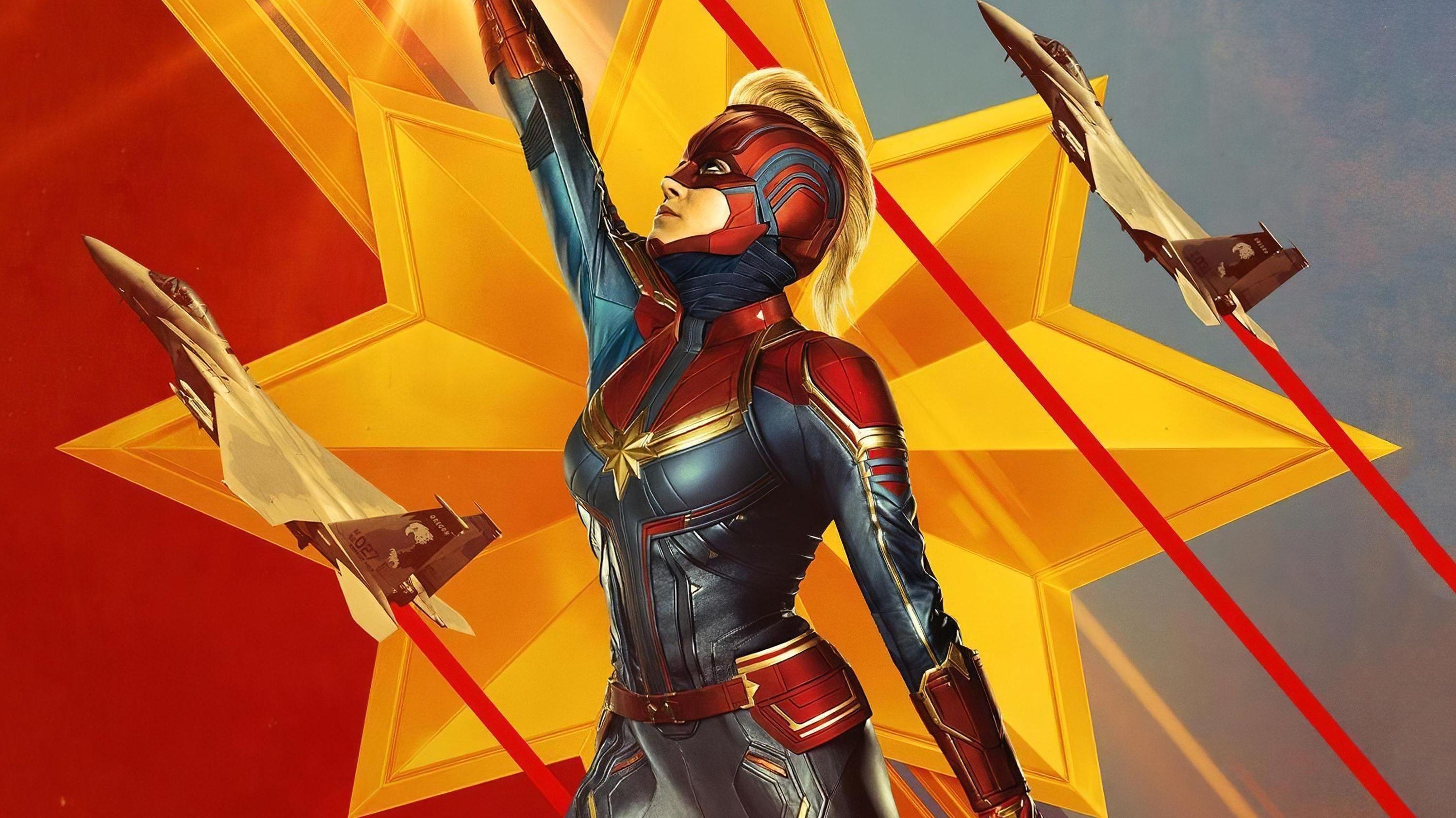 Captain Marvel Film, Hintergrund, 2019, Superhelden, Brie Larson, 3000x1690 HD Desktop