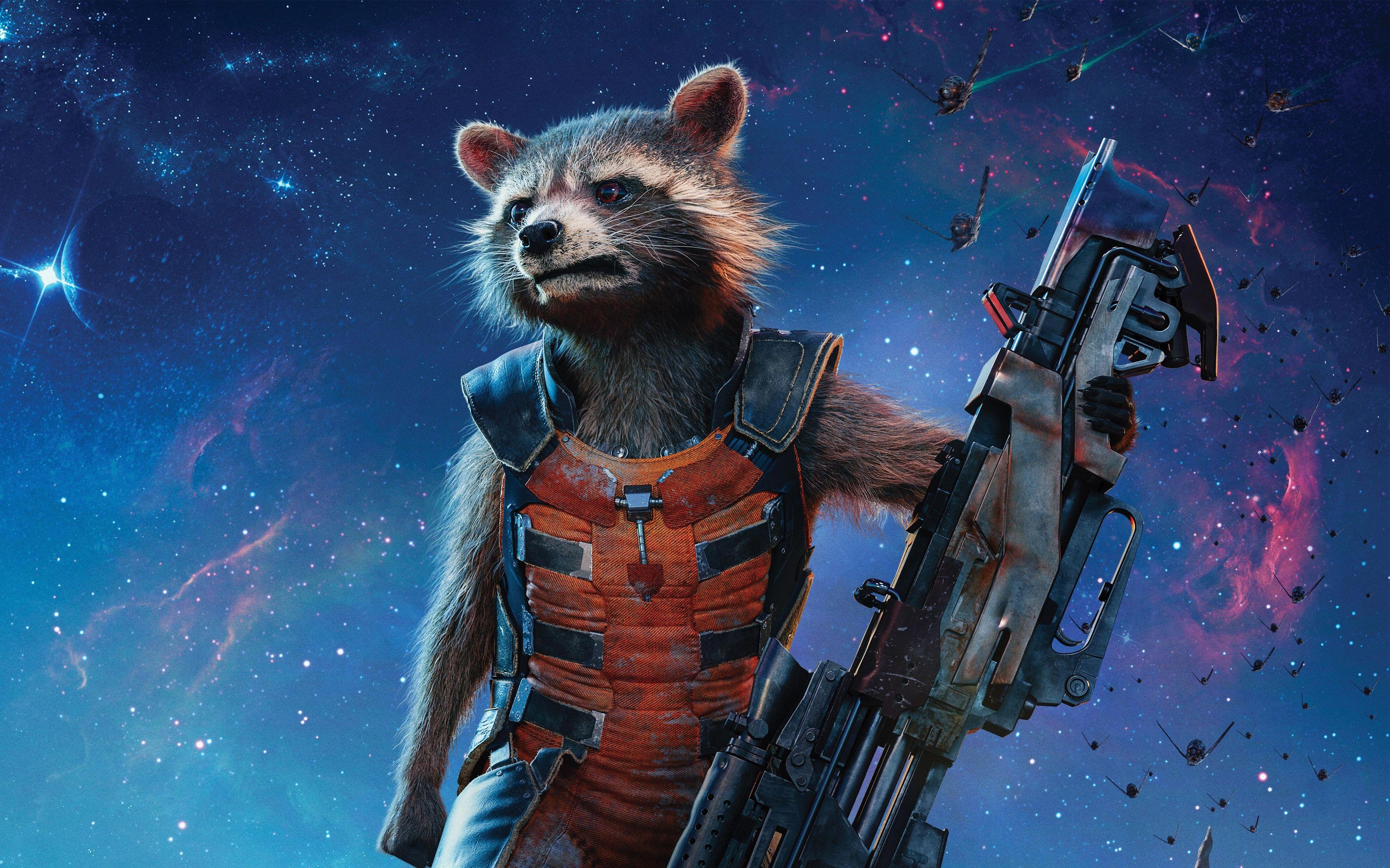 Rocket Raccoon, Filme, Hintergrund, Marvel, Charakter, 3840x2400 4K Desktop