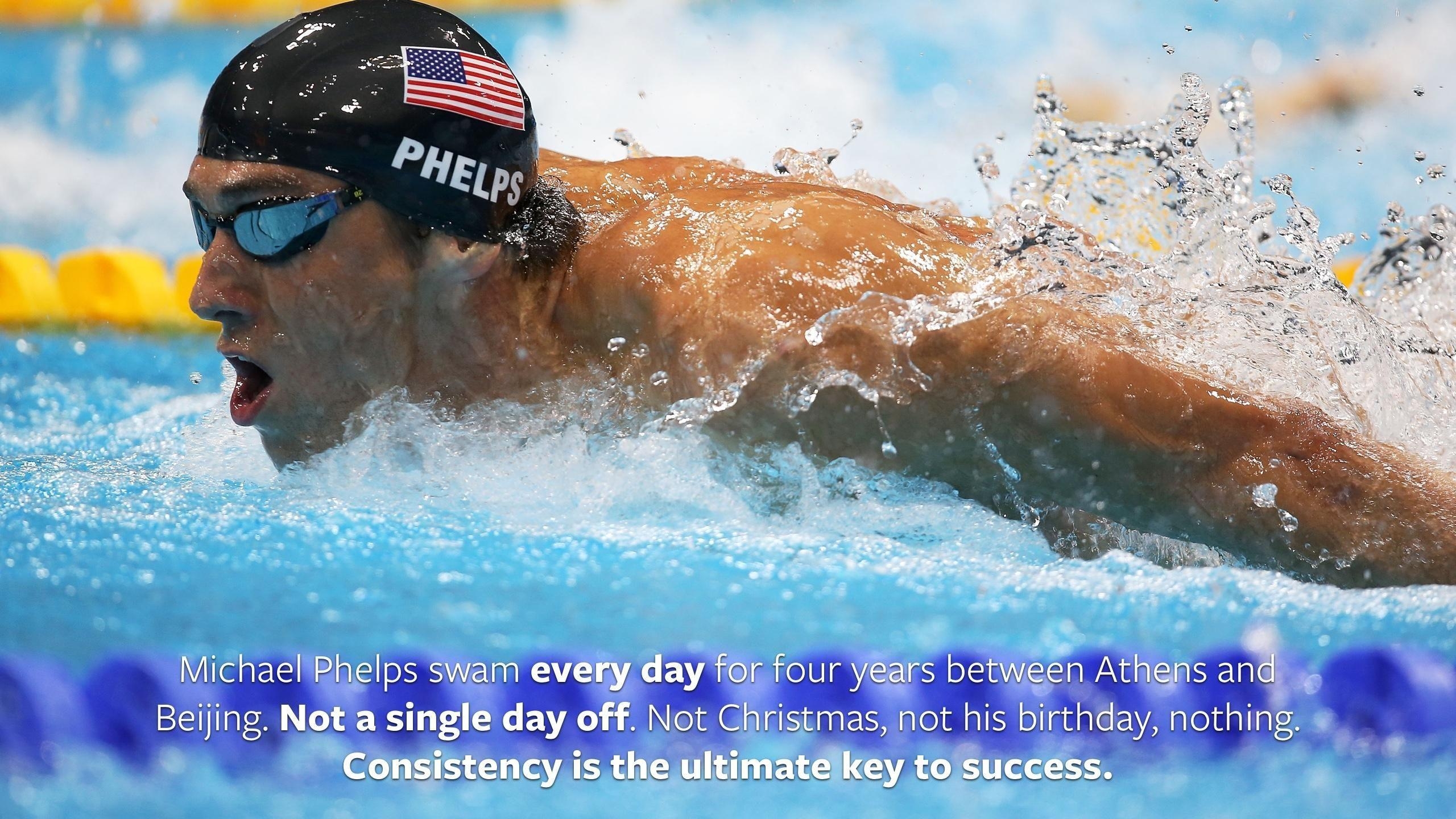 Michael Phelps, Schwimmen, Zitat, Disziplin, Training, 2560x1440 HD Desktop