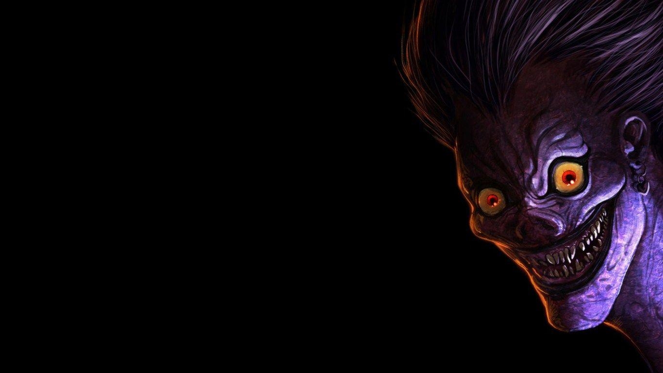 Ryuk, Death Note, Lila Gesicht, Gott des Todes, Shinigami, 1370x770 HD Desktop