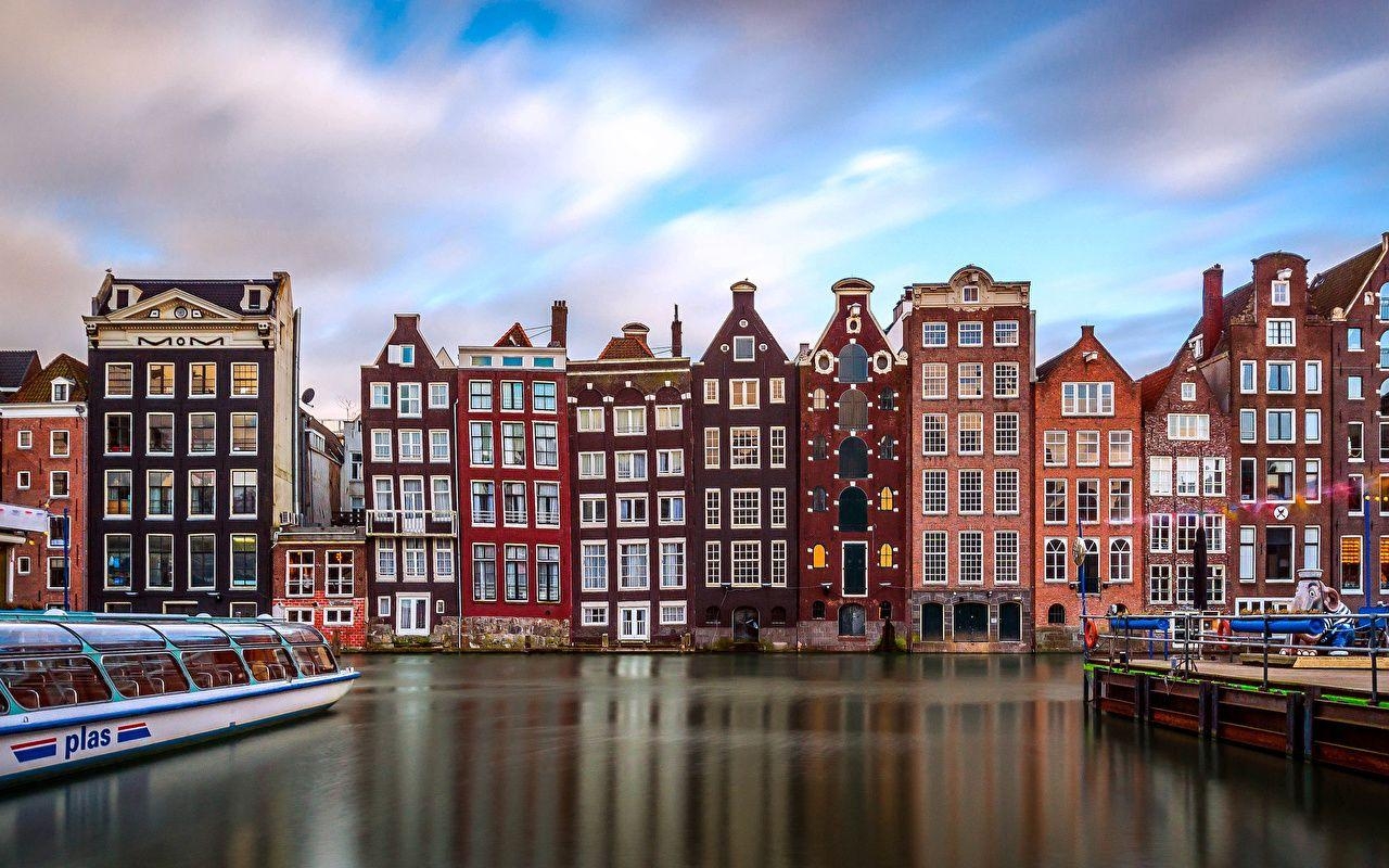 Amsterdam, Niederlande, Grachten, Gebäude, Städte, 1280x800 HD Desktop