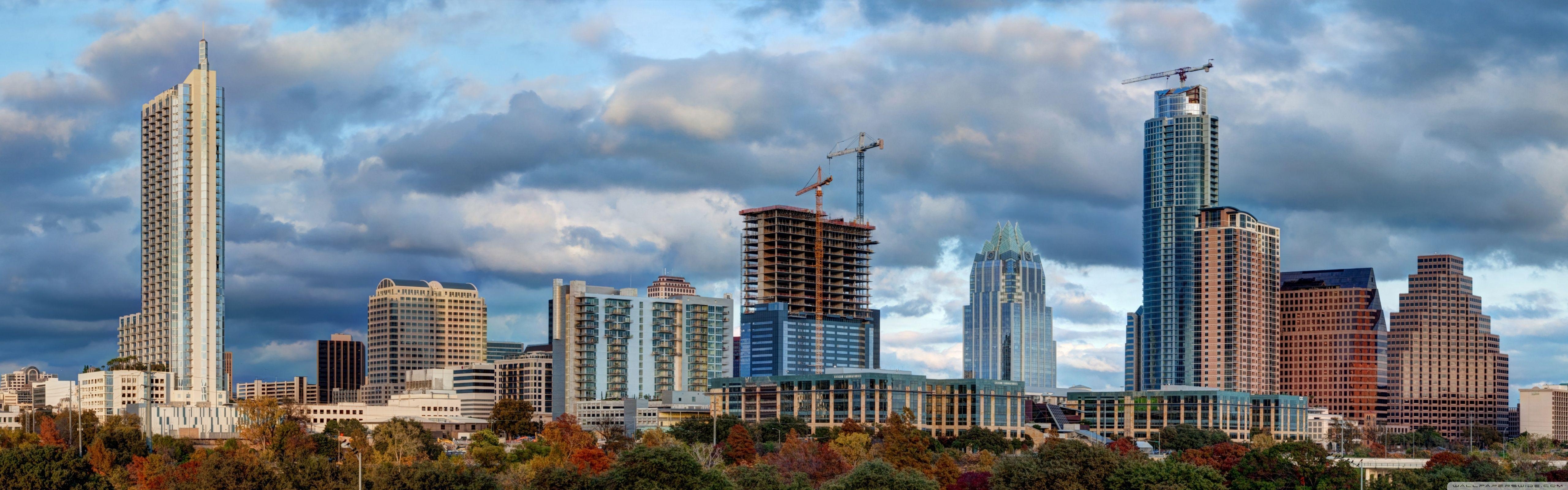 Austin Skyline, Ultra HD, Desktop, 4K, Stadt, 5120x1600 Dual Screen Desktop