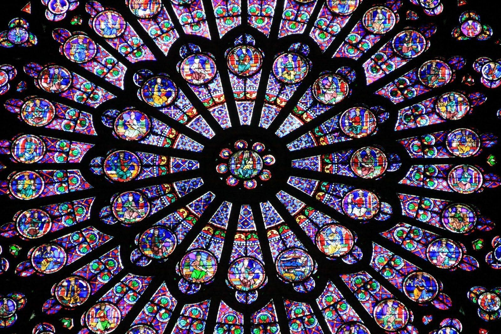 Notre Dame, Fenster, Paris, Decke, Glasmalerei, 1600x1070 HD Desktop