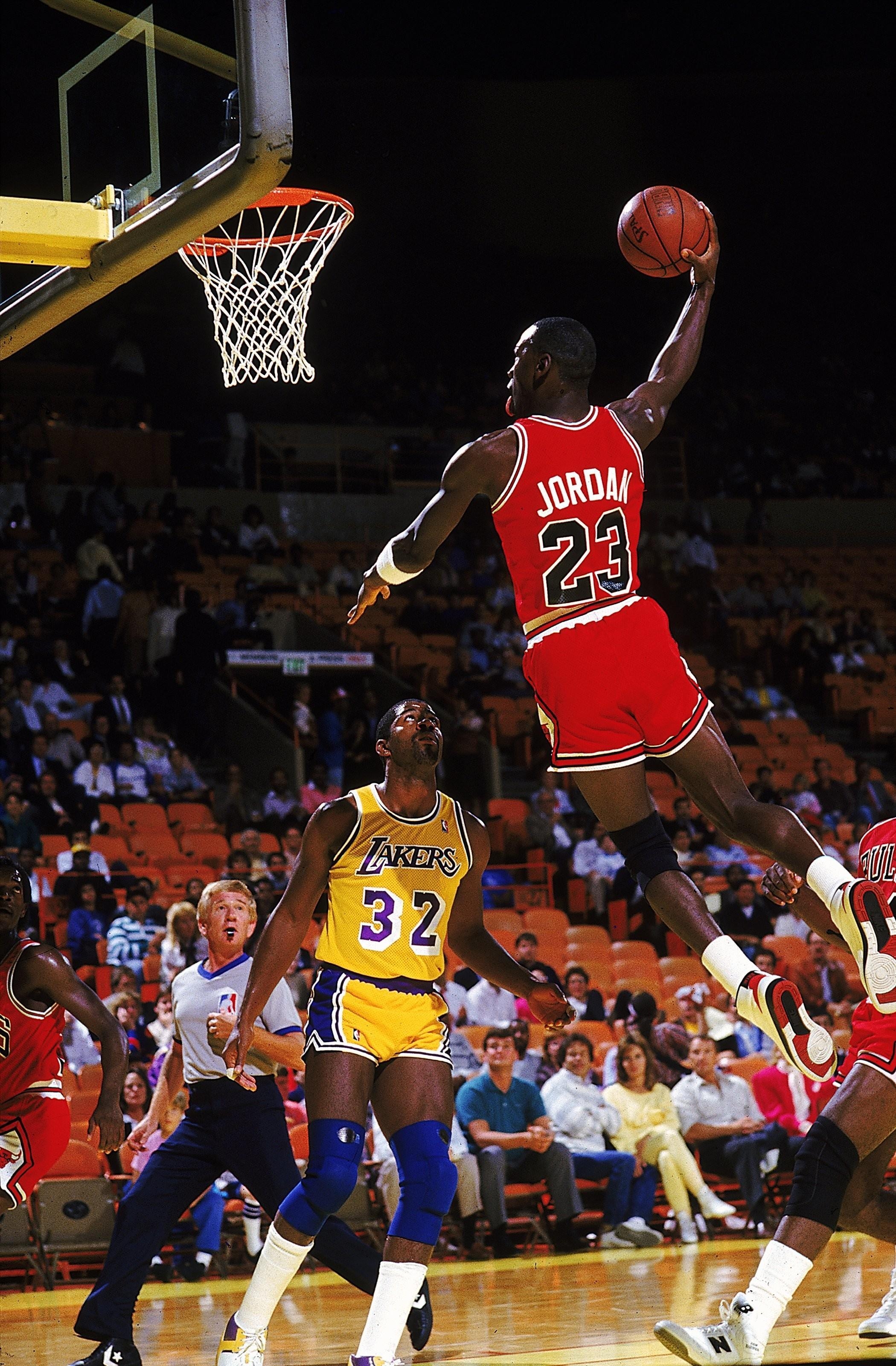 Michael Jordan, Dunk, Breitbild, Basketball, Kunst, 2100x3200 HD Handy