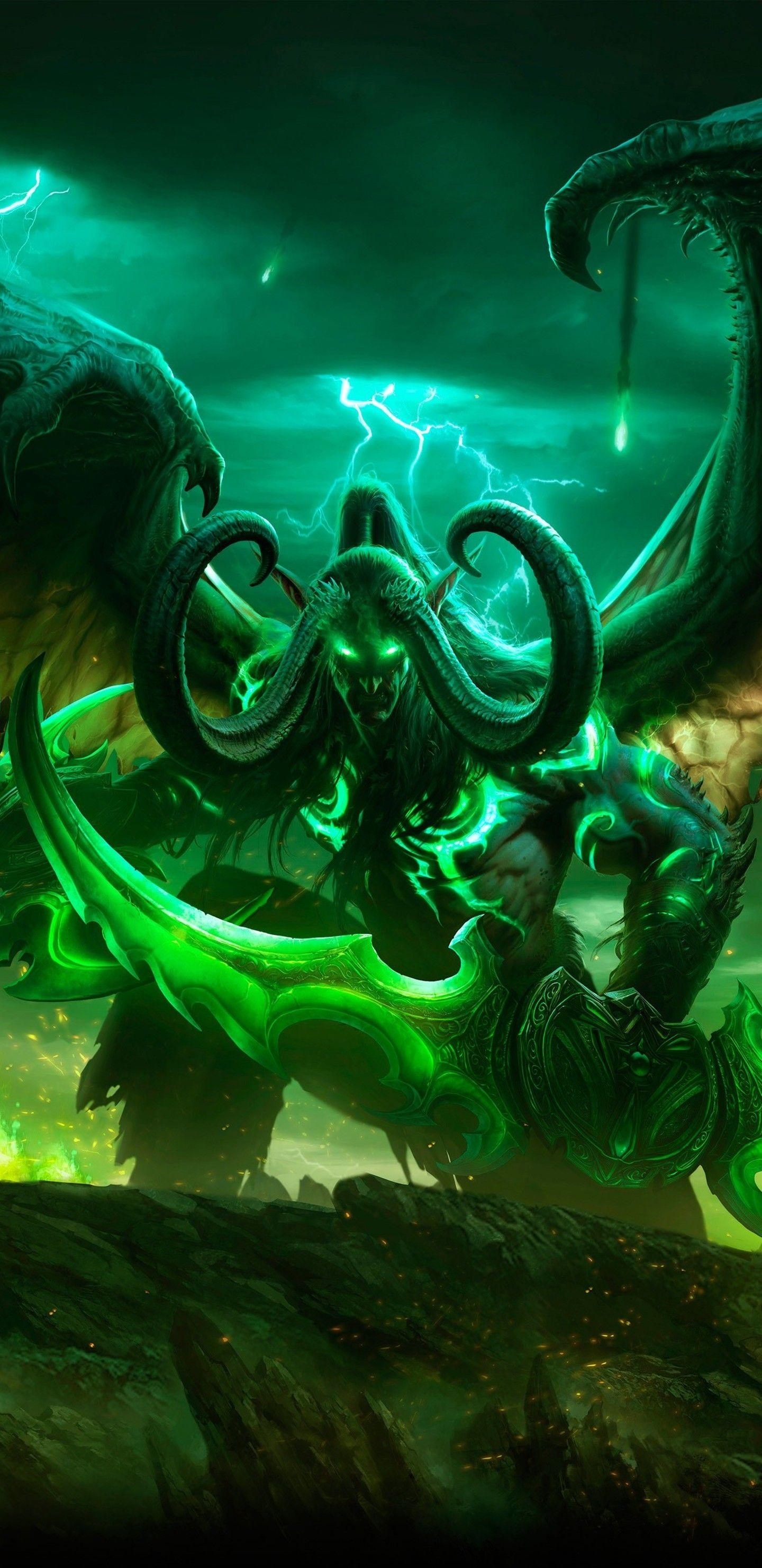 Illidan Sturmgrimm, World of Warcraft, 5K, Legion, Schlacht, 1440x2960 HD Handy