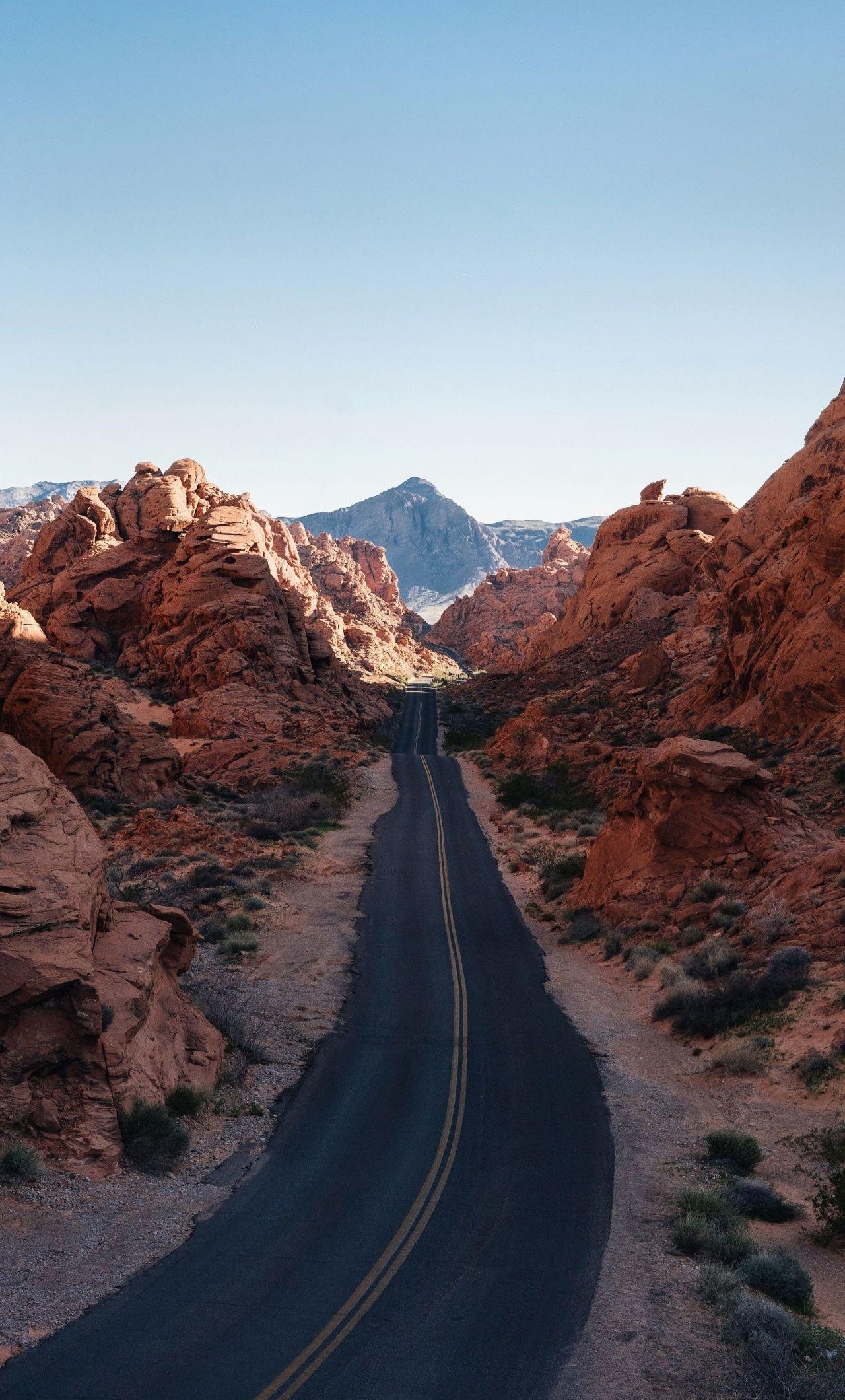 Valley of Fire, Nevada, Reisen, Highway, Natur, 1280x2120 HD Handy