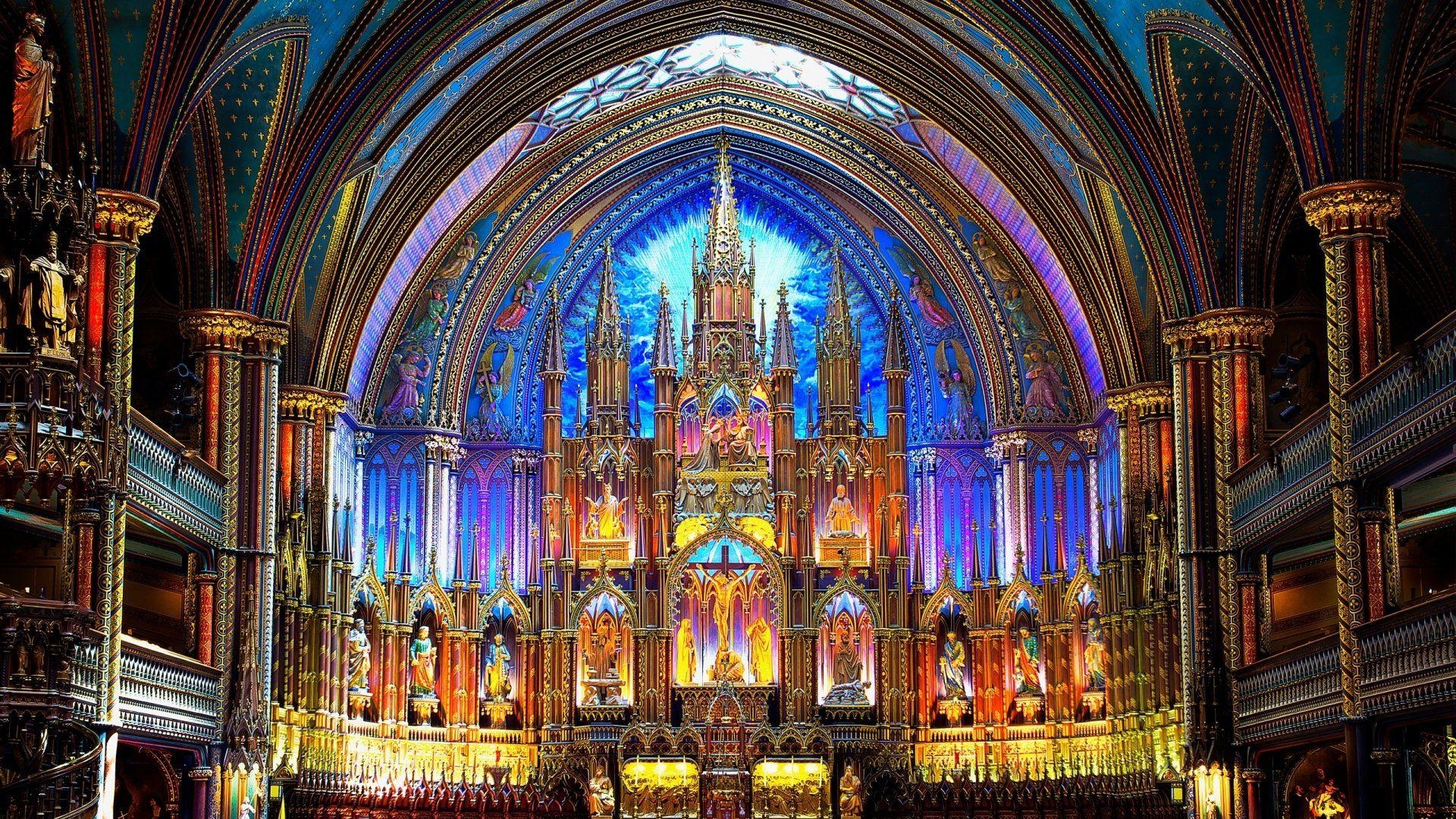 Notre Dame, Montreal, Basilika, Hintergrund, HD, 1920x1080 Full HD Desktop