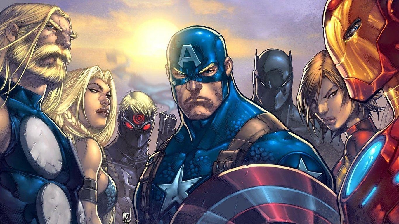 Comics, Thor, Captain America, Marvel, Ultimates, 1370x770 HD Desktop