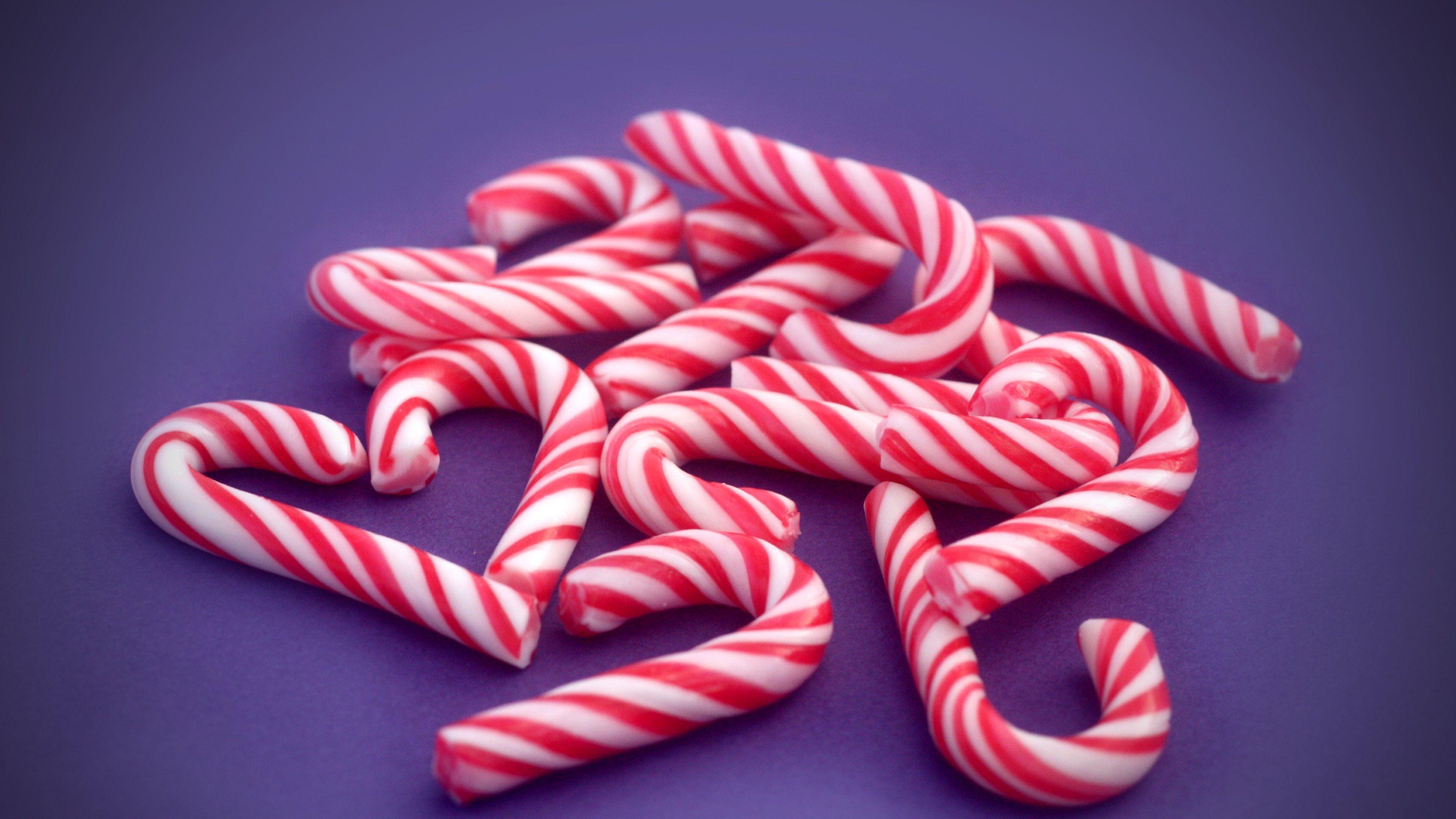 Candy Cane, Breitbild, Süßigkeiten, Hintergrund, 52140px, 3840x2160 4K Desktop