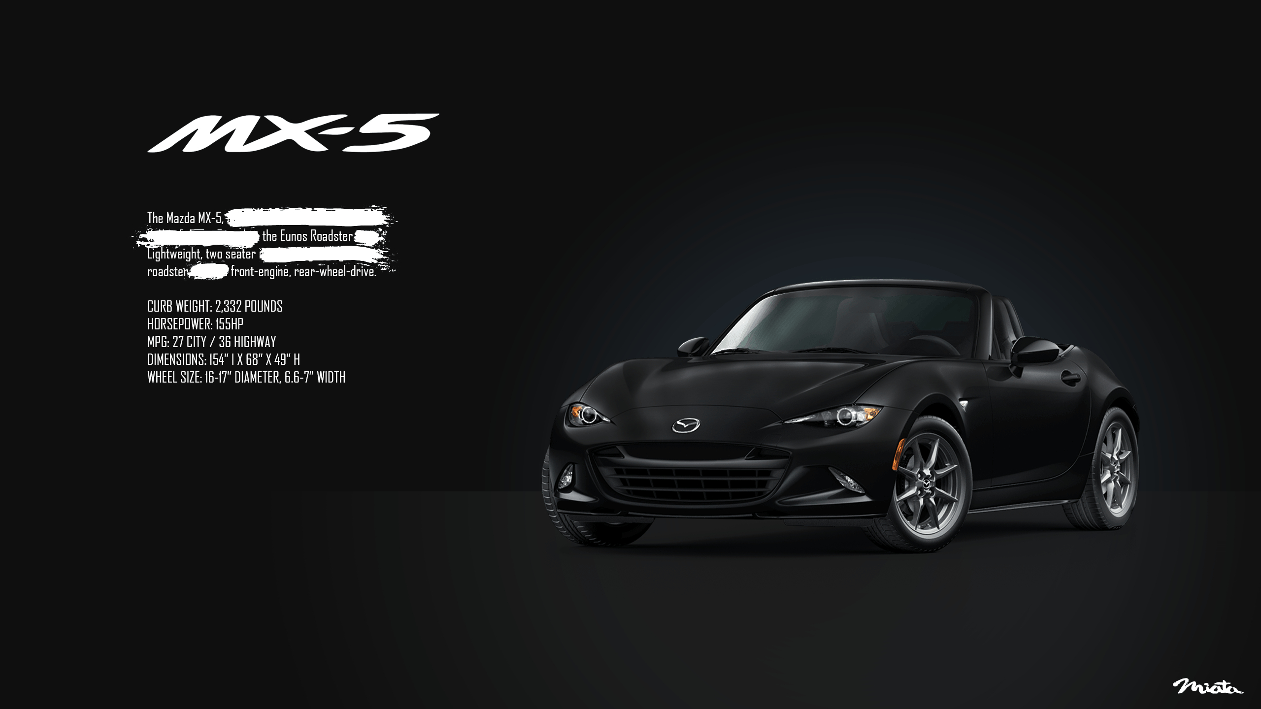 Mazda MX5, Miata, Fahrzeug, Auto, Japan, 2560x1440 HD Desktop