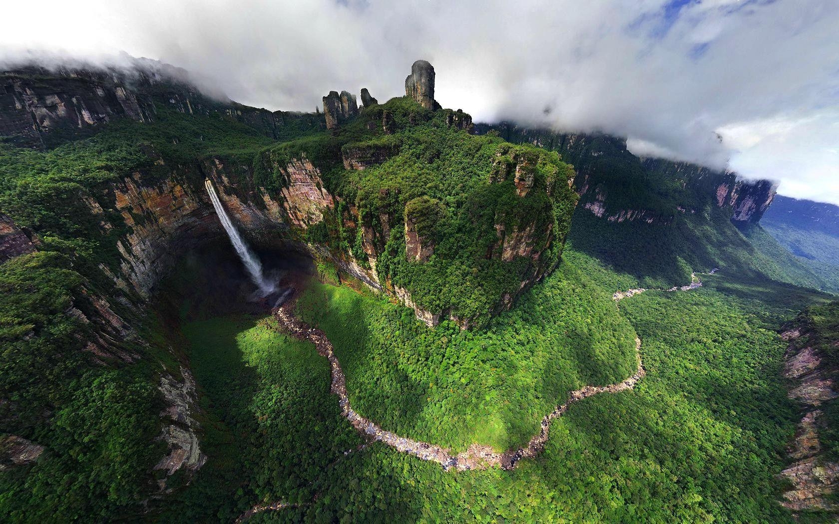 Natur, Berg, Fluss, Venezuela, Angel Falls, 1680x1050 HD Desktop