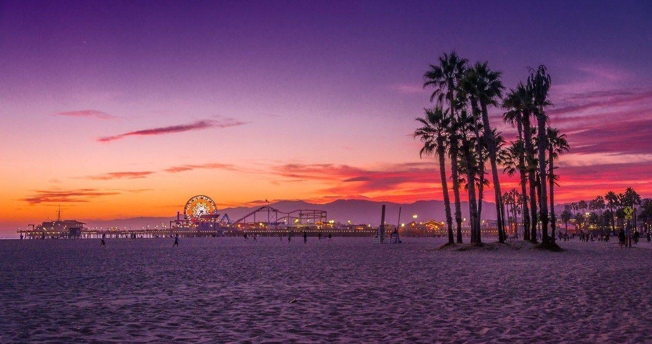 Los Angeles, Santa Monica, Strand, 4K, Kalifornien, 1280x680 HD Desktop