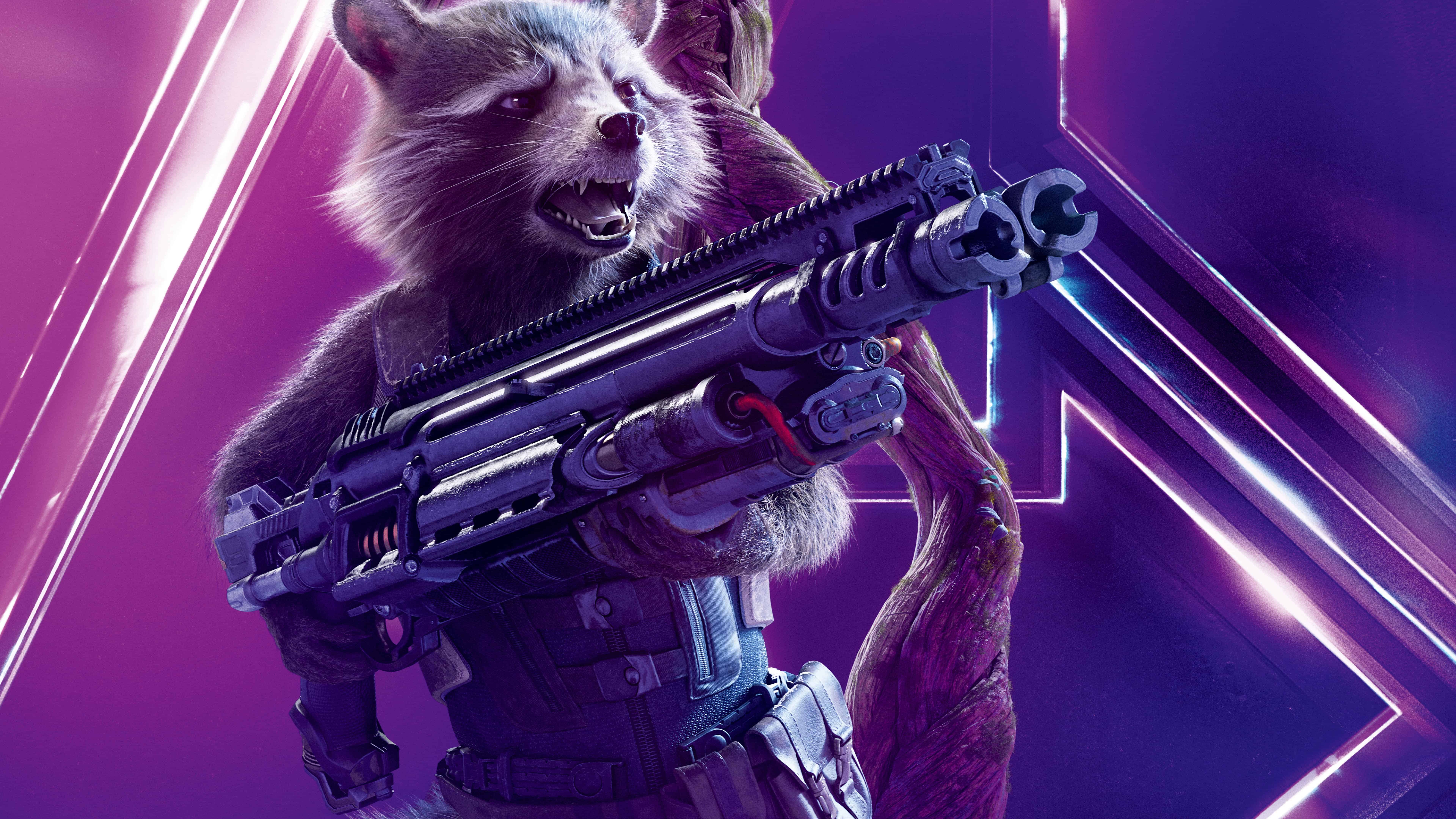 Rocket Raccoon, Avengers: Infinity War, UHD, 8K, Marvel, 7680x4320 4K Desktop