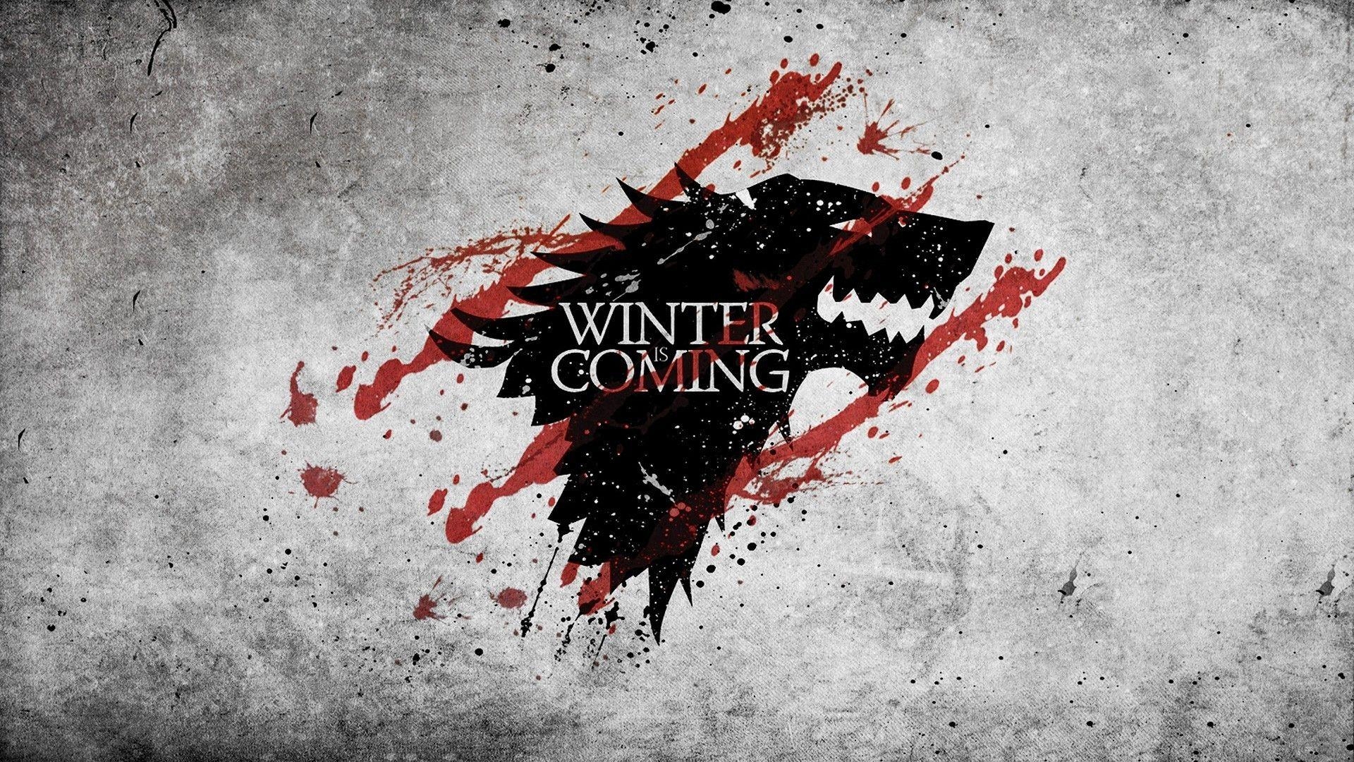Game of Thrones, Grunge Stil, Haus Stark, Winter is Coming, 1920x1080 Full HD Desktop