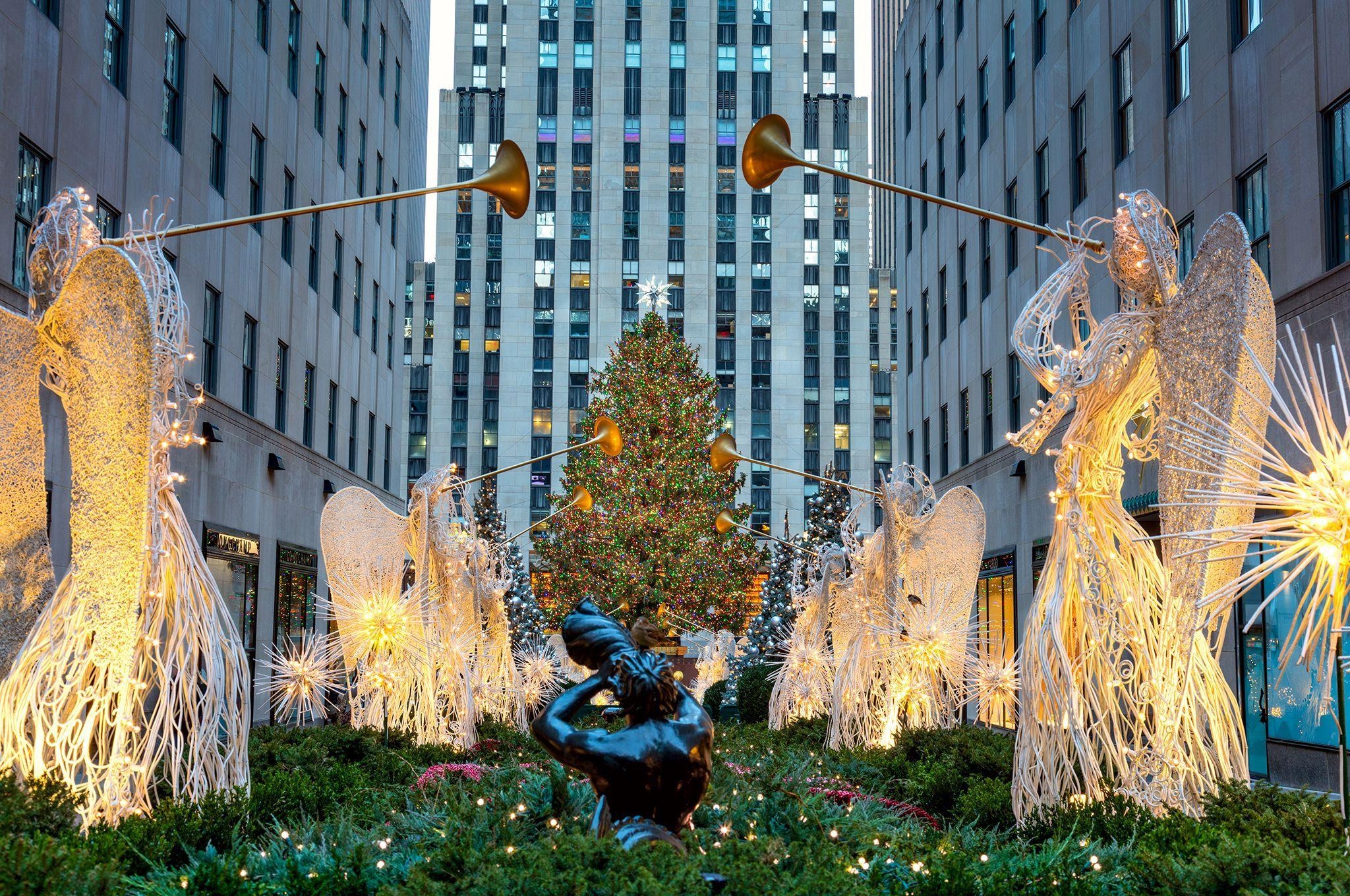 Rockefeller Center, Weihnachtsbaum, 2018, Bild, New York, 2050x1360 HD Desktop