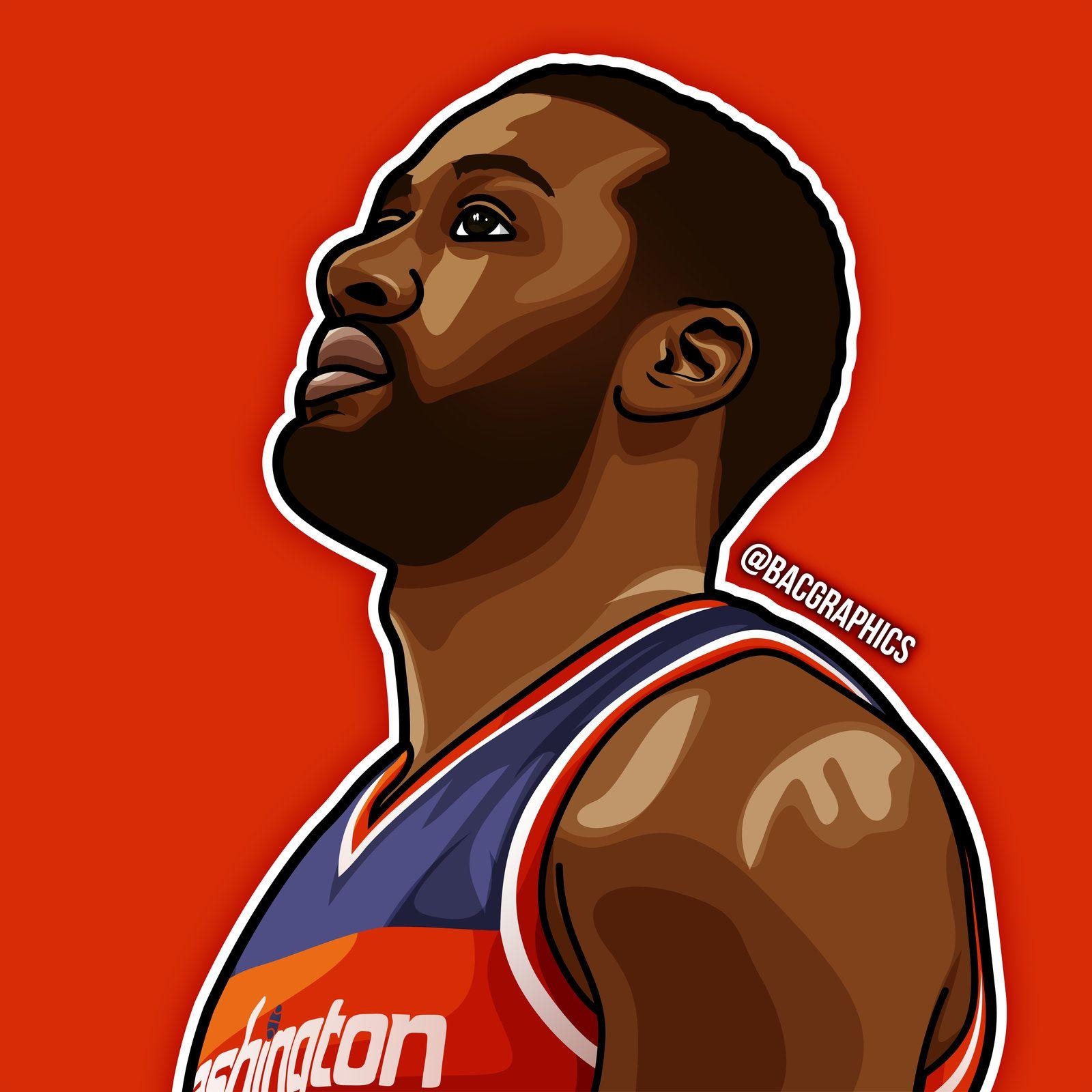 John Wall, Cartoon, Illustration, Basketball, Grafik, 1600x1600 HD Handy