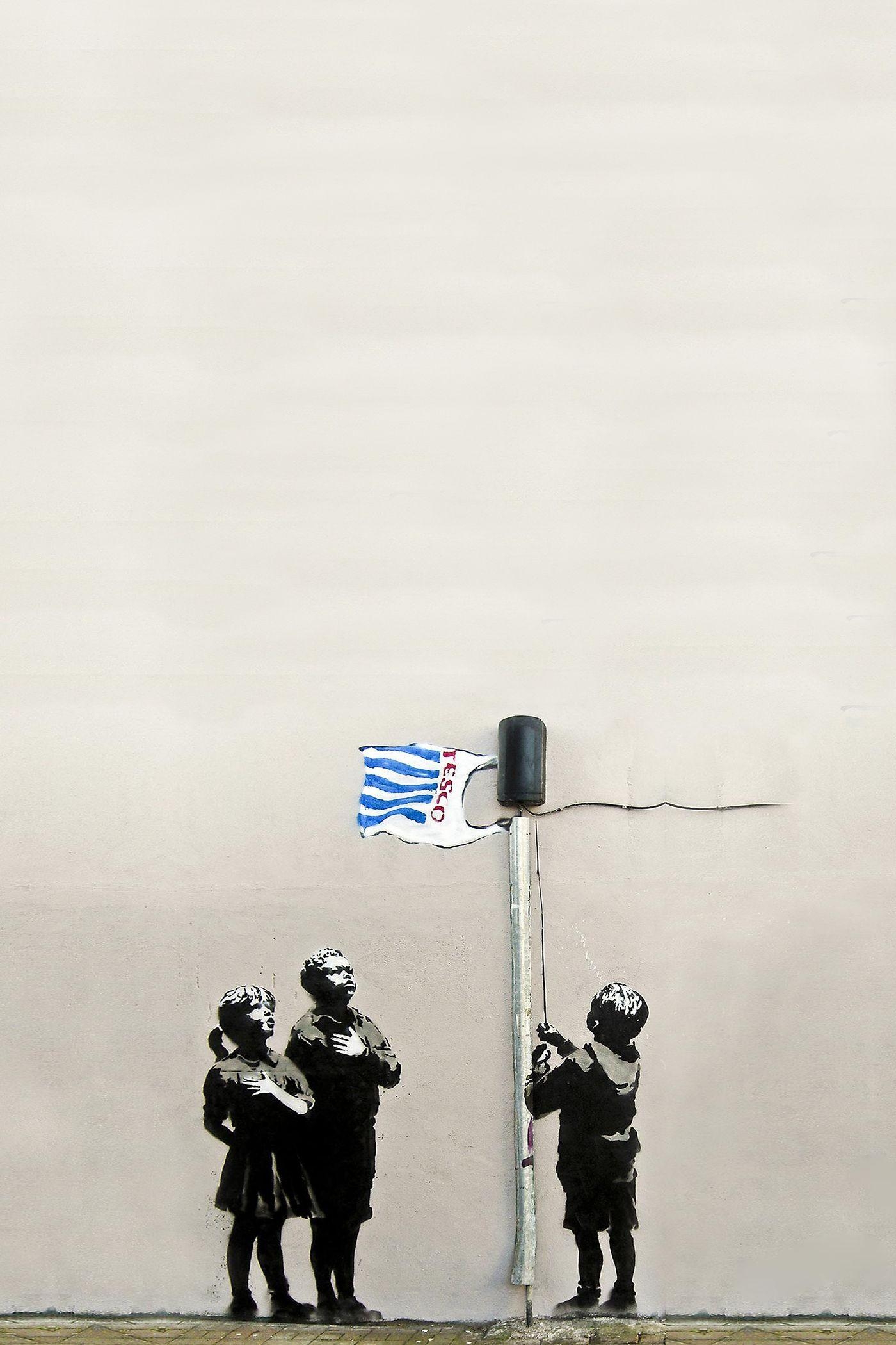 Banksy, Telefon, Ultra HD, Kunst, Hintergrund, 1400x2100 HD Handy